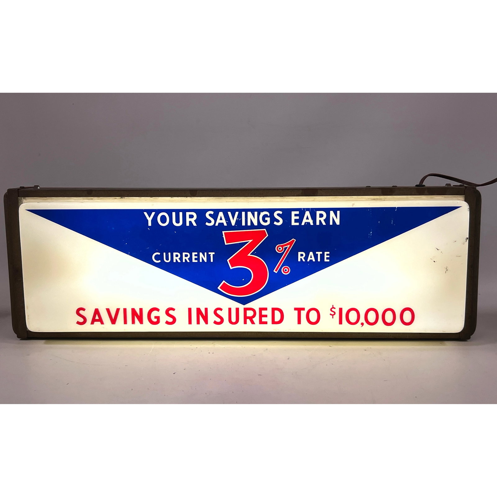 Electrified light-up display sign designed for a financial institution,Advertising sign. (1 of 14)