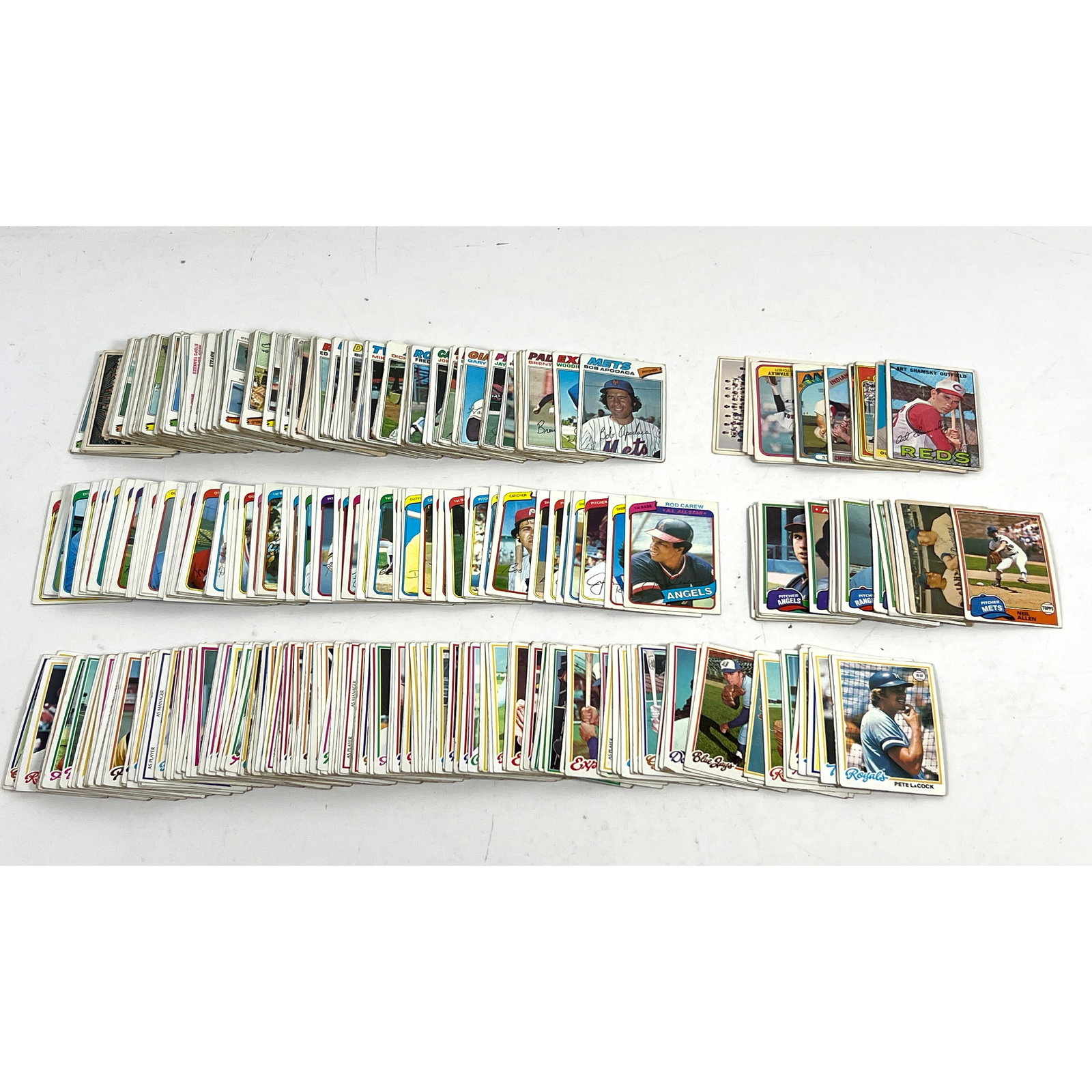 Large selection of late 1970's Topps Baseball cards. Approx 350+ cards. include George Brett, Rod Ca (1 of 20)