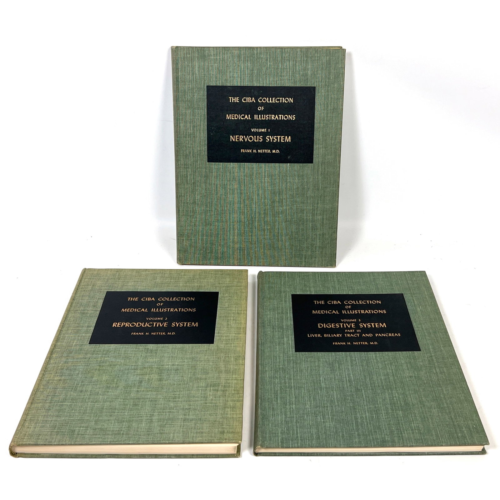 3 Volumes Ciba Collection of Medical Illustrations. Nervous System, Reproductive System, Digestive s: 3 Volumes Ciba Collection of Medical Illustrations. Nervous System, Reproductive System, Digestive system Dimensions: Height: 12.5 inches, Width: 9.75 inches, Depth: .5 inches. --- US Packing and Ship