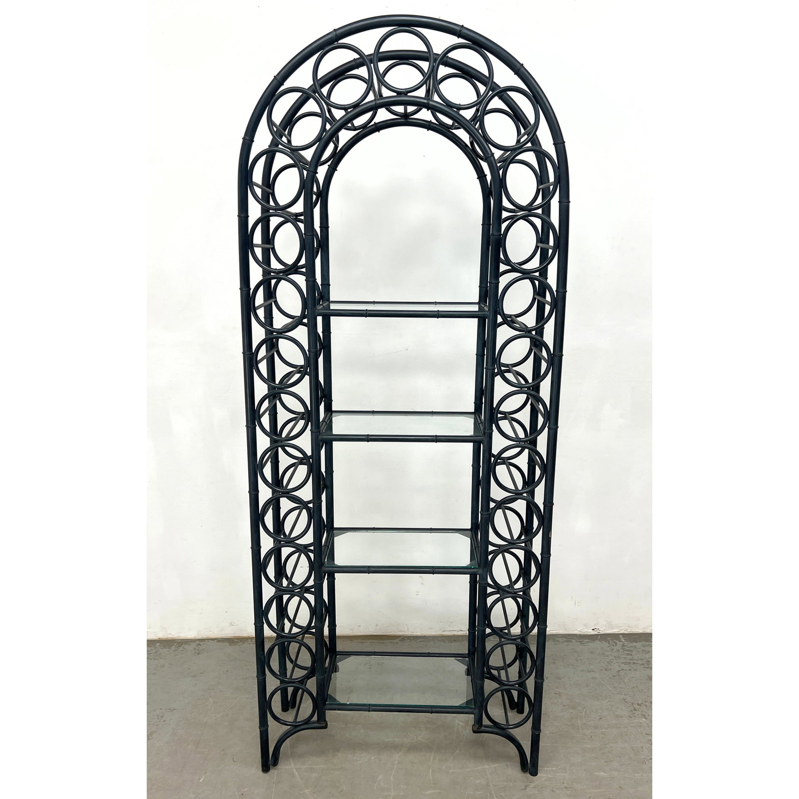 Tall Wine Bottle Rack Etagere Shelf. Black Iron. Good quality. (1 of 9)
