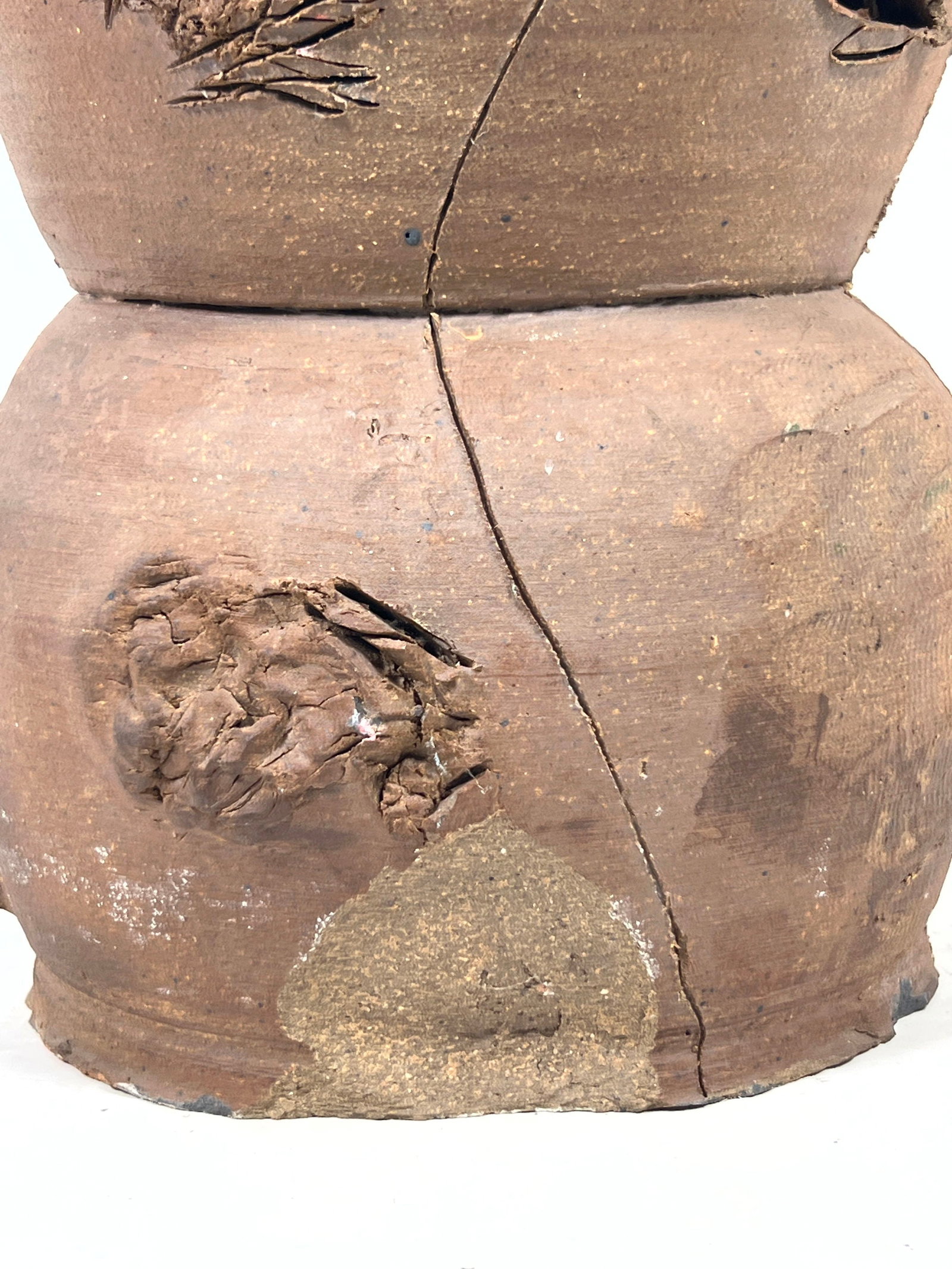 PETER VOULKOS Stack Unglazed Pottery Vase Sculpture. Faint signature. - 6