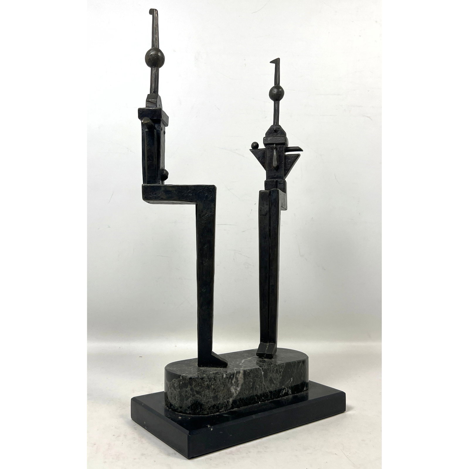 Terry Thommes bronze sculpture titled Kingdom Couple dated 2001 on 2 tier marble base. Abstract Mode (1 of 15)