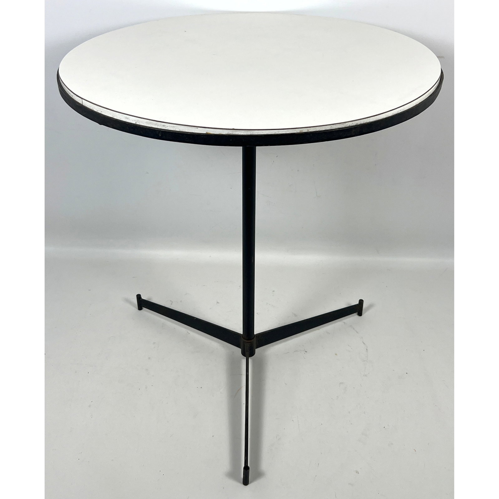 Paul McCobb Cigarette Side Drink Table. Laminate top with iron base. (1 of 11)