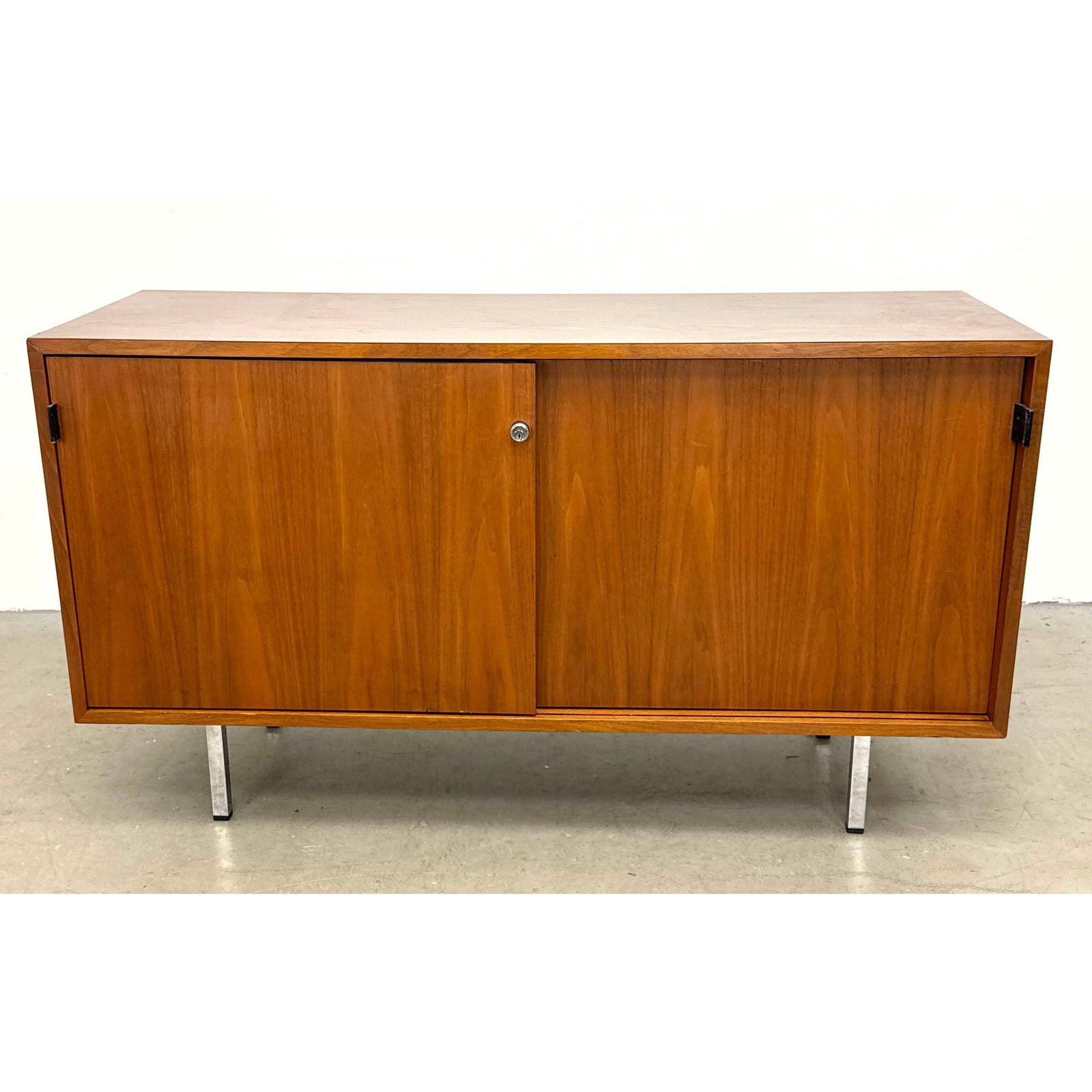 Florence Knoll 2 Door Sliding Door Credenza Cabinet. Laminate Top. (1 of 10)