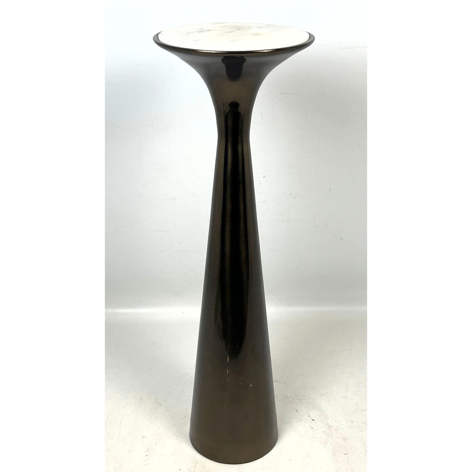 West Elm Marble Top Drink Stand Pedestal Table (1 of 9)