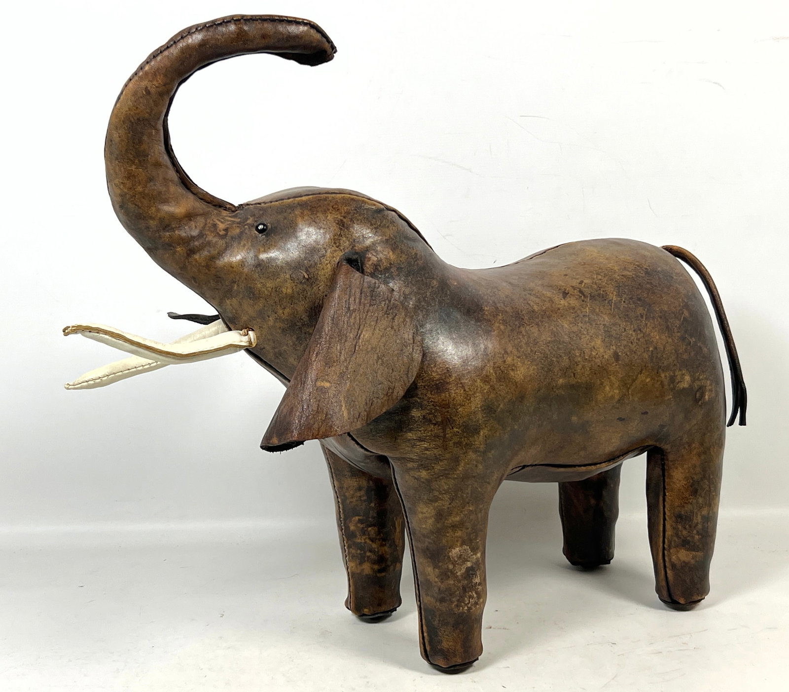 Vintage Leather Elephant Figurine Sculpture. Possibly Dimitri Omersa for Liberty of London or Abercr (1 of 11)