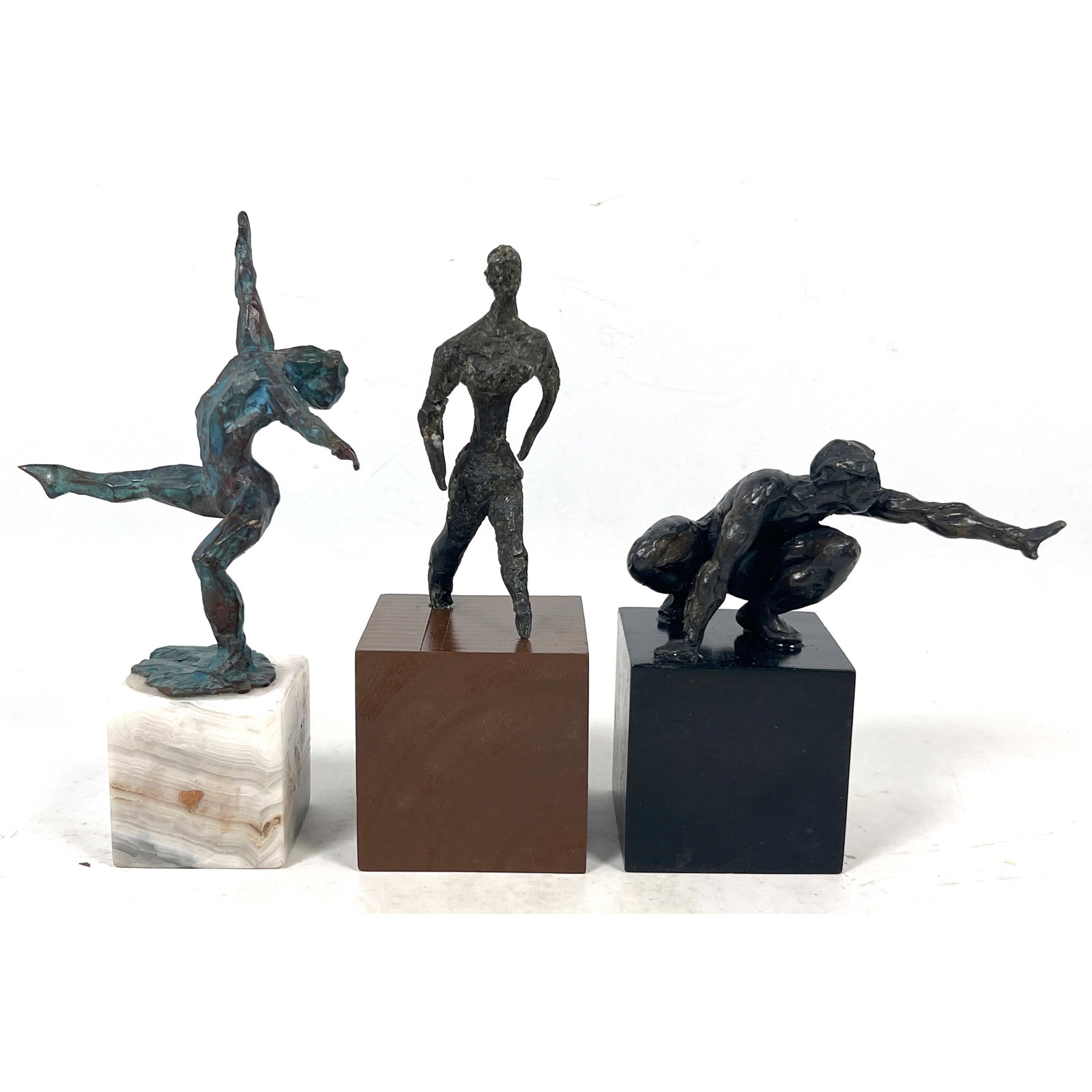 3pcs Modernist Abstract Cast Bronze Figure Sculptures. Unsigned. (1 of 15)