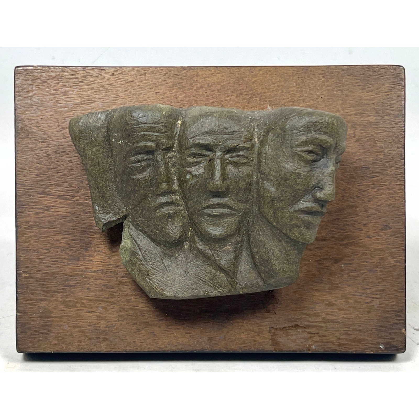 Herman Waldman Serpentine Soapstone Relief Sculpture.: Herman Waldman Serpentine Soapstone Relief Sculpture. Dimensions: Height: 6 inches, Width: 8 inches, Depth: 2.5 inches. --- US Packing and Shipping charge: In house shipping available. Will be
