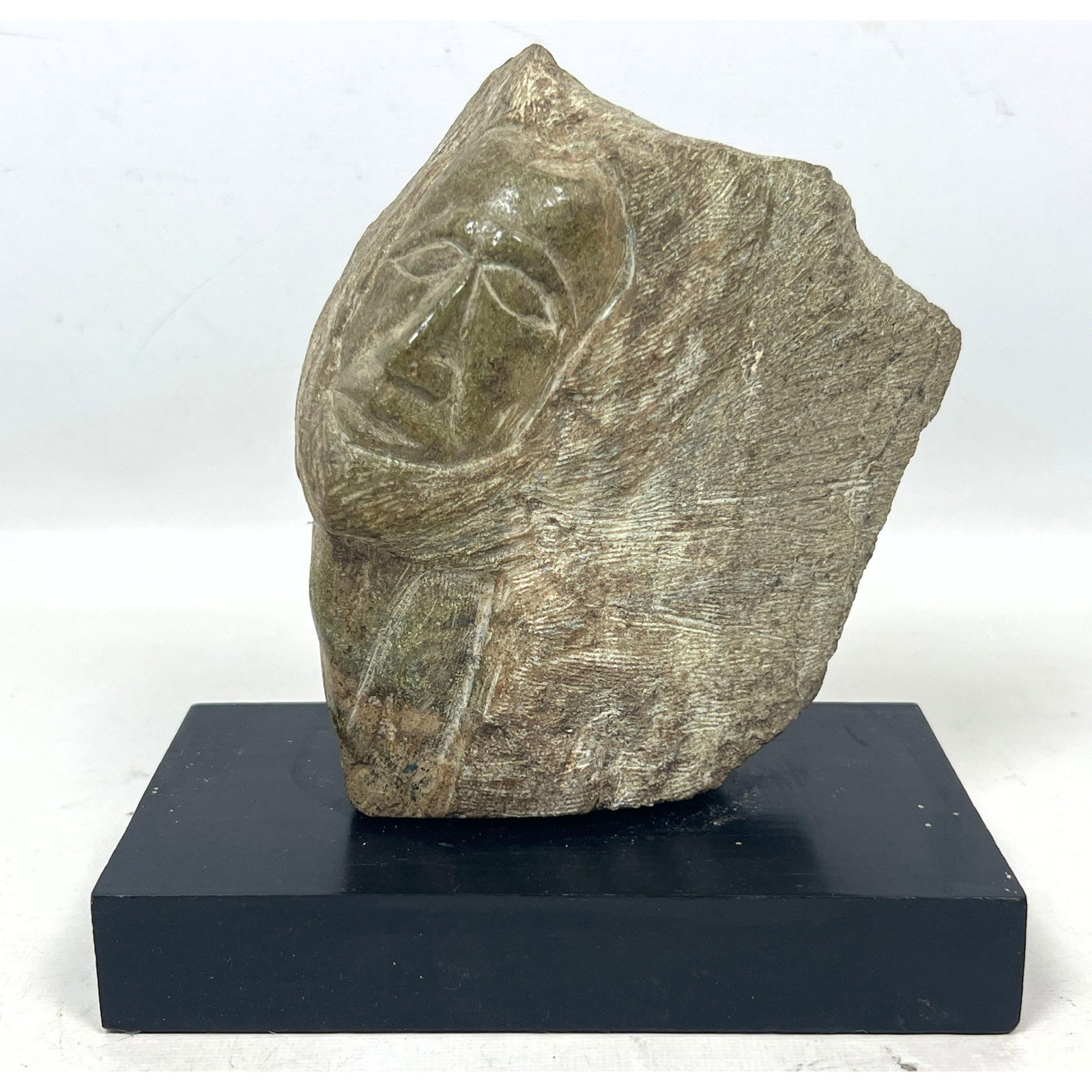 Herman WaldmanSerpentine Carved Stone Sculpture. PRAYER.: Herman WaldmanSerpentine Carved Stone Sculpture. PRAYER. Dimensions: Height: 8 inches, Width: 7 inches, Depth: 4 inches. --- US Packing and Shipping charge: In house shipping available. Will be