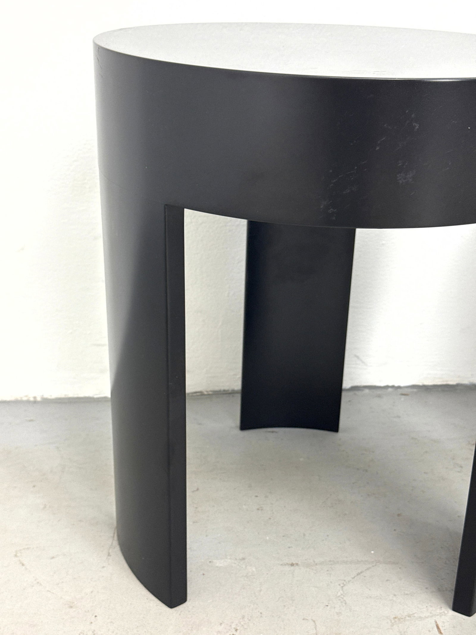 Pair Laminated Black Lacquer Side Tables. - 4