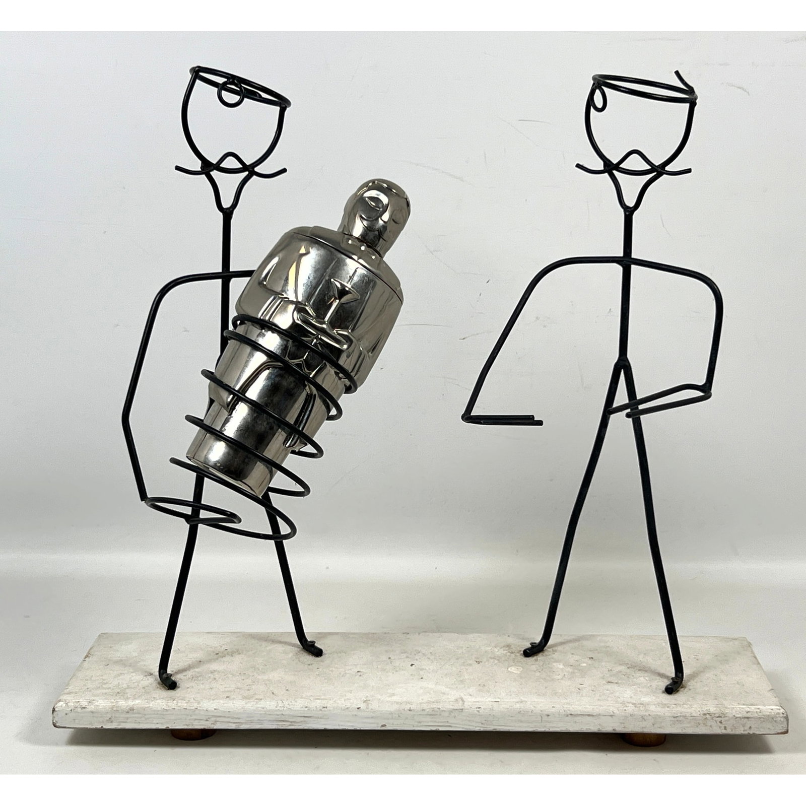 2pc lot featuring Lenox Figural Butler Cocktail Shaker and Hand Wrought Wire Figural Double Waiter S (1 of 13)