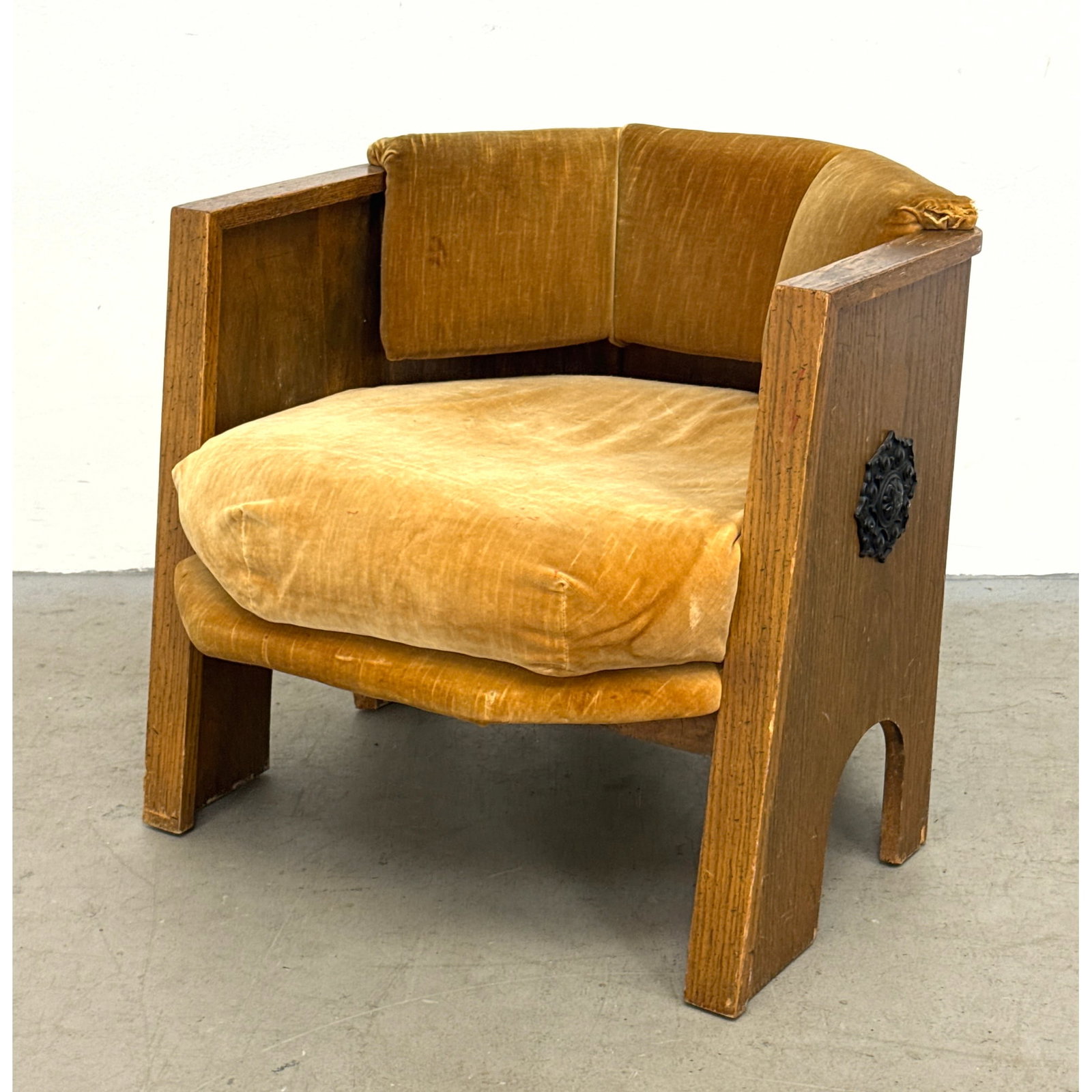 Adrian Pearsall for Craft Associates Strictly Spanish low slung octagonal armchair with mustard velv (1 of 14)