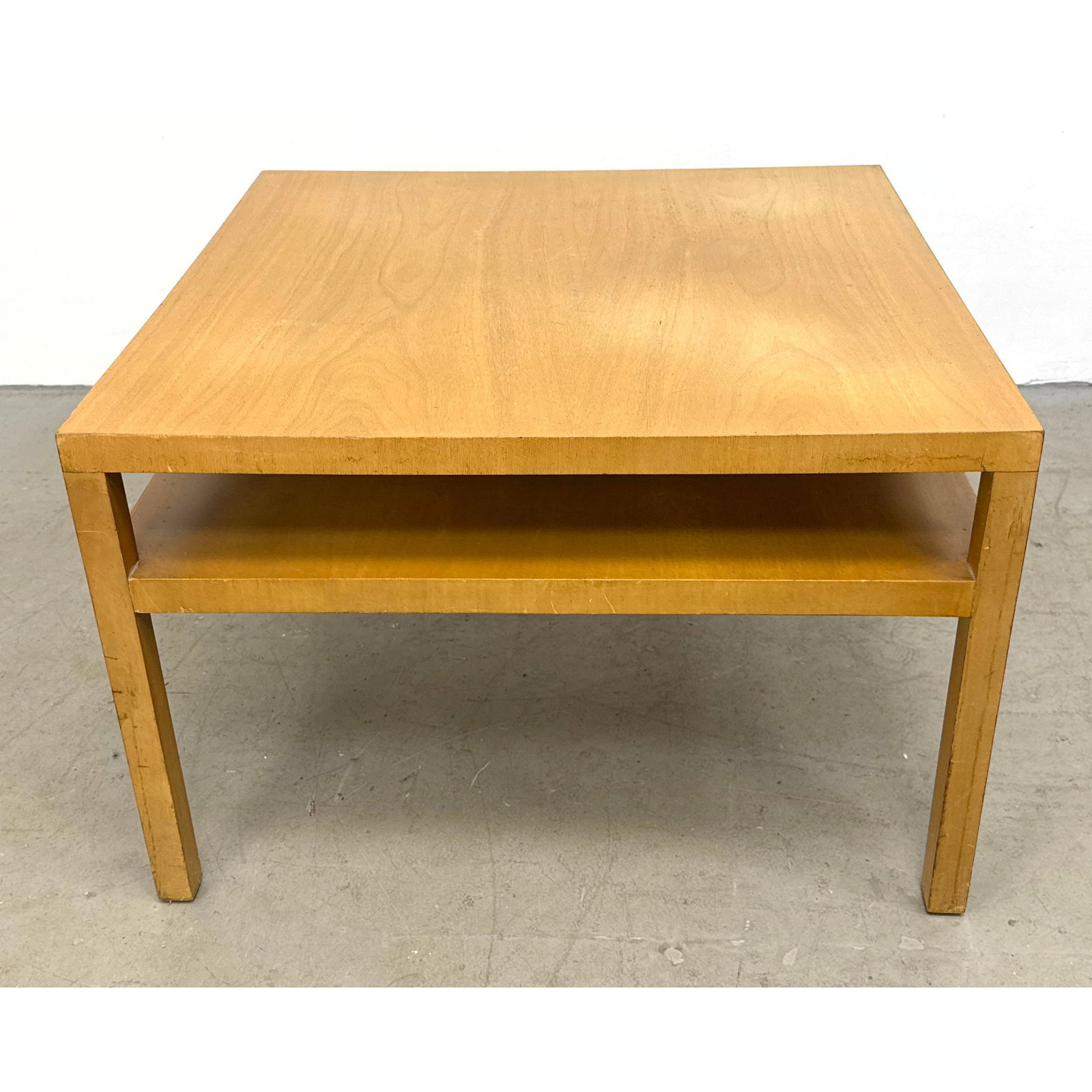 Widdicomb Square 2 Tier Wood Coffee Table. Grand Rapids Cabinet Making Certification Mark (1 of 11)