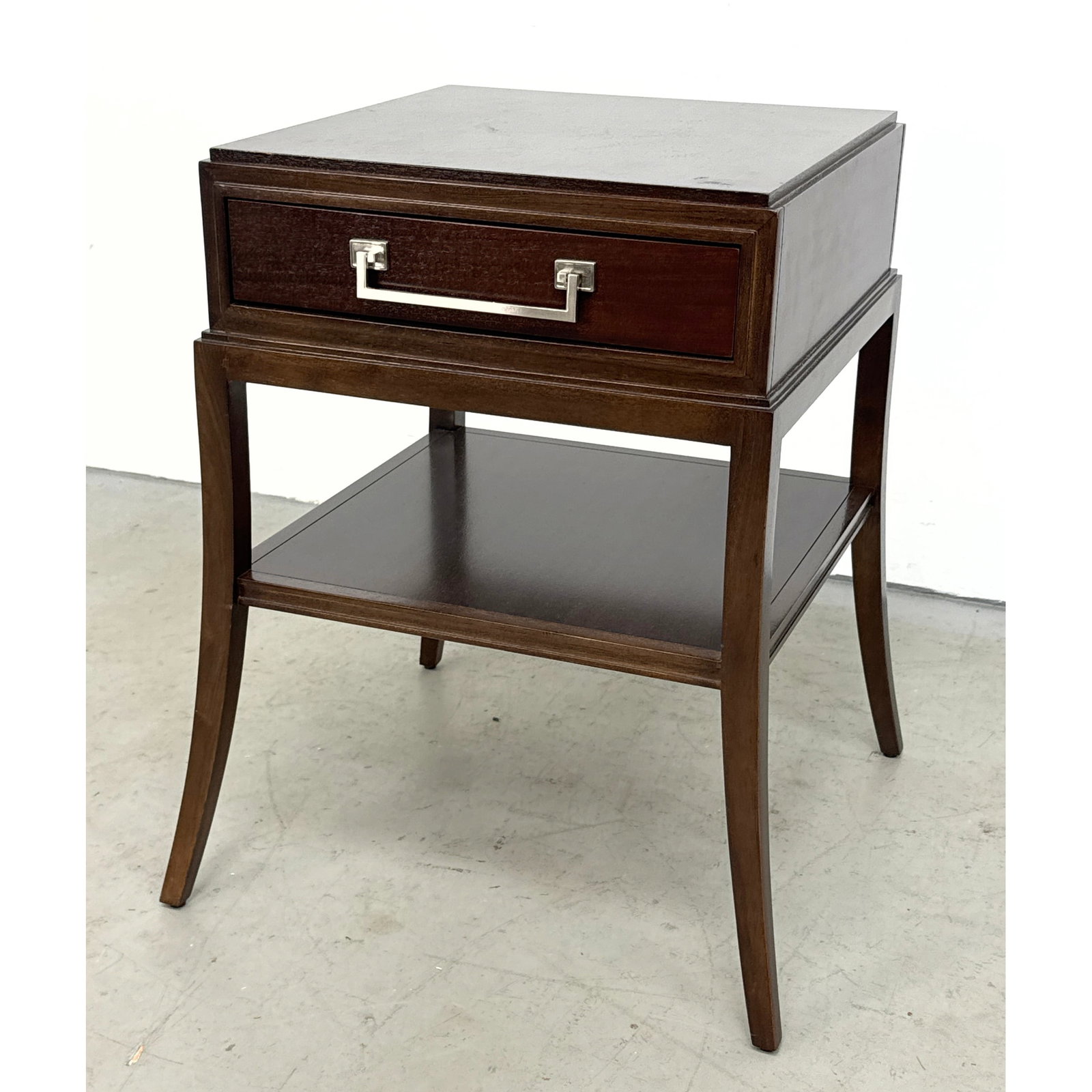 Michael Weiss for Vanguard Furniture Contemporary Dark Wood 1 Drawer Side Table with Lower Shelf (1 of 10)