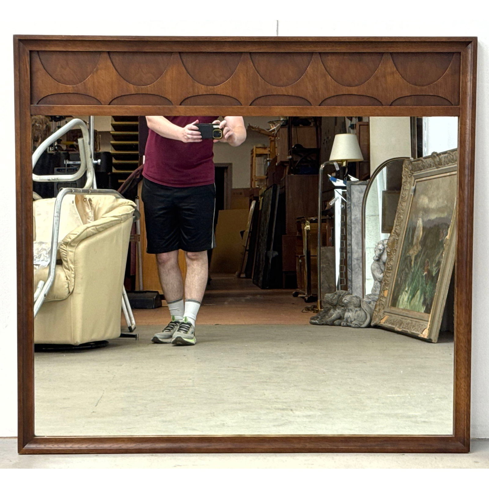 Broyhill Brasilia Mid Century Modern Walnut Wall Mirror: Broyhill Brasilia Mid Century Modern Walnut Wall Mirror Dimensions: Height: 40.5 inches, Width: 44.5 inches, Depth: 1 inches. ---