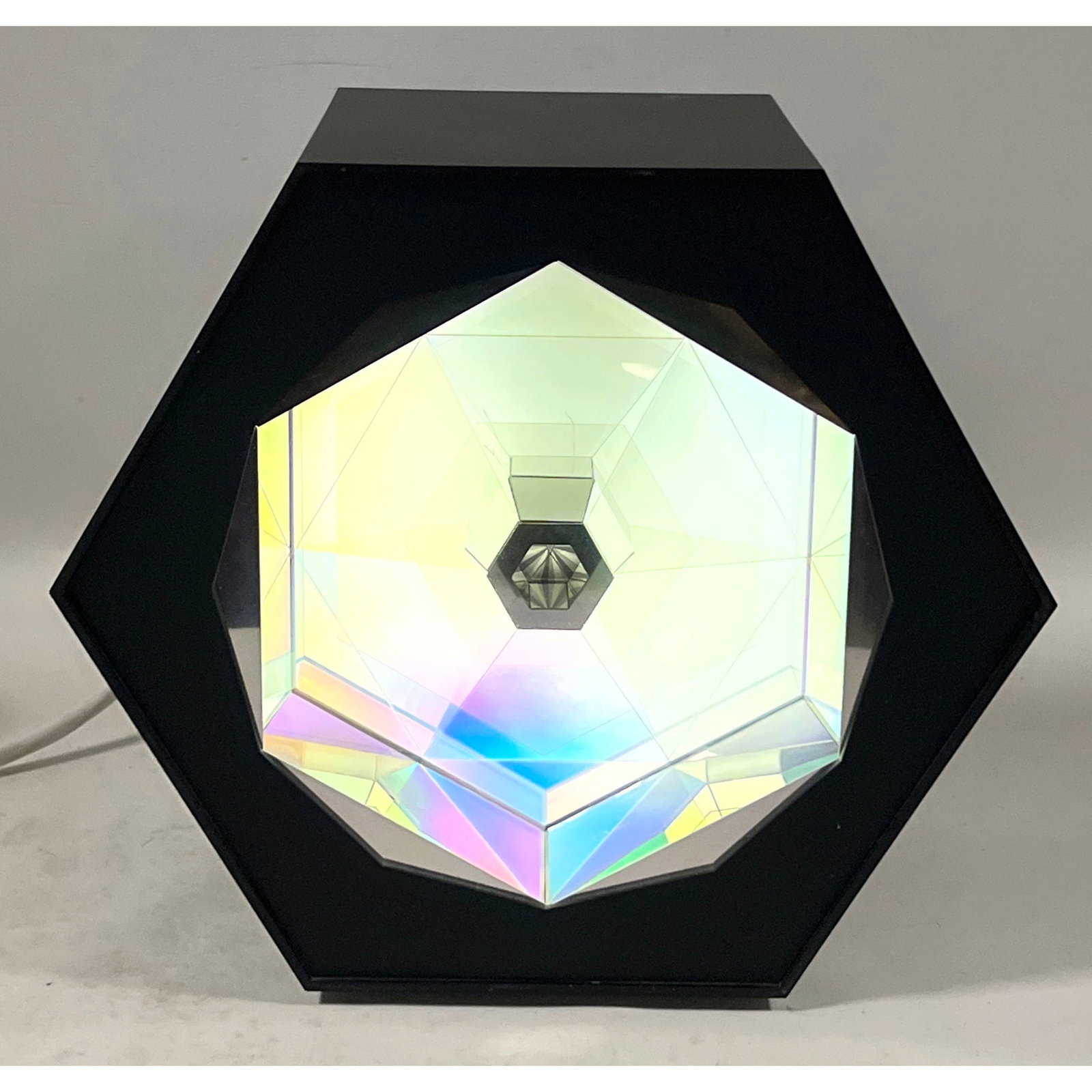 Ed Duin Crystal-3 Kinetic Light Sculpture Lamp. 1988. Signed and Dated. Geometric lumokinetic sculpt (1 of 11)