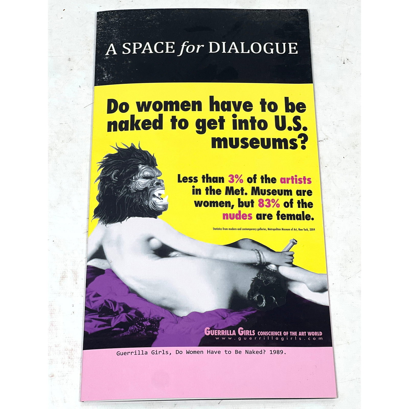 Guerrilla Girls Pamphlet Julissa Llosa and Christina Nadeau. A Space for Dialogue 54: Fresh Perspect (1 of 7)