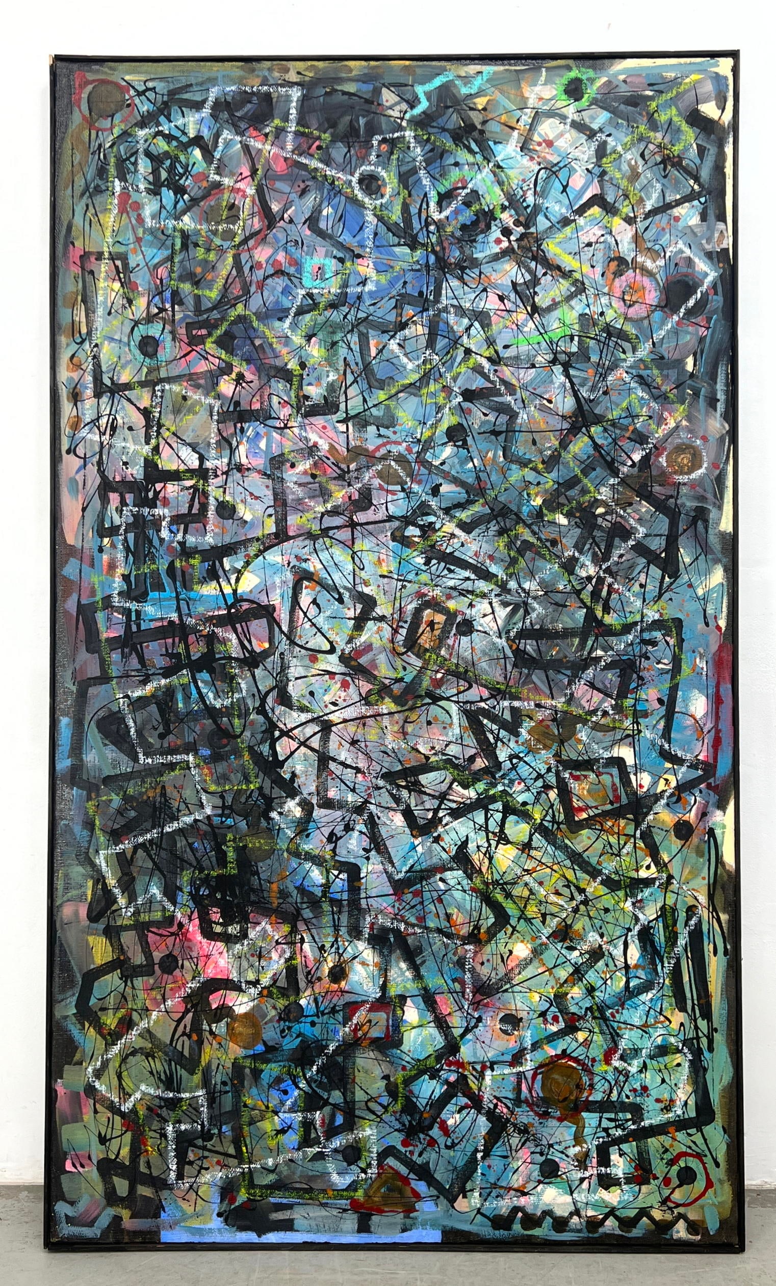 7ft Extra Large Dennis Sakelson Abstract Modern Painting. Graffiti Style. (1 of 10)