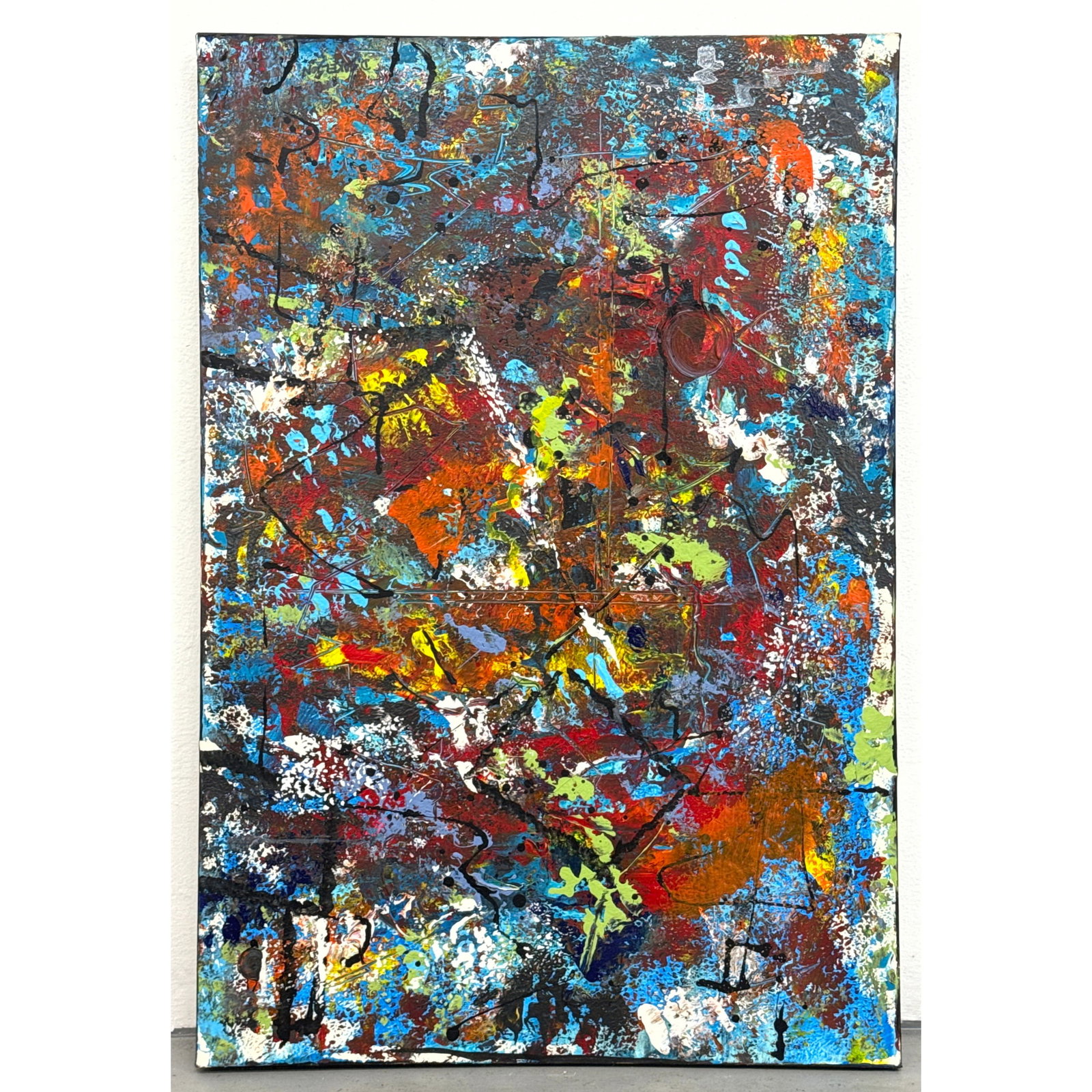 Dennis Sakelson Painting on Canvas. Contemporary colorful abstract expressionist. Signed on Verso. (1 of 9)