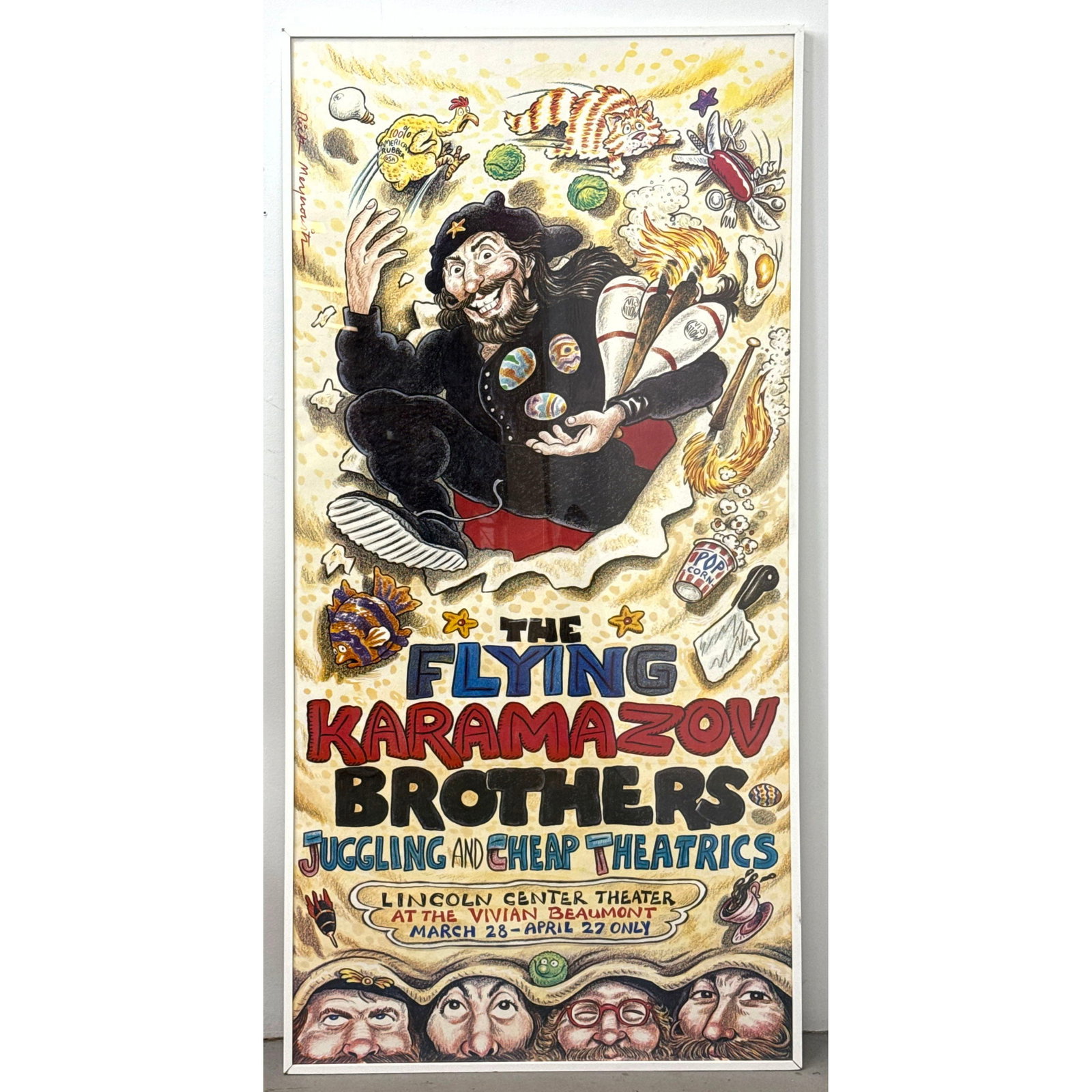 Large Framed Theatrical Poster for The Flying Karamazov Brothers at Lincoln Center Theater. Rick Mey (1 of 10)