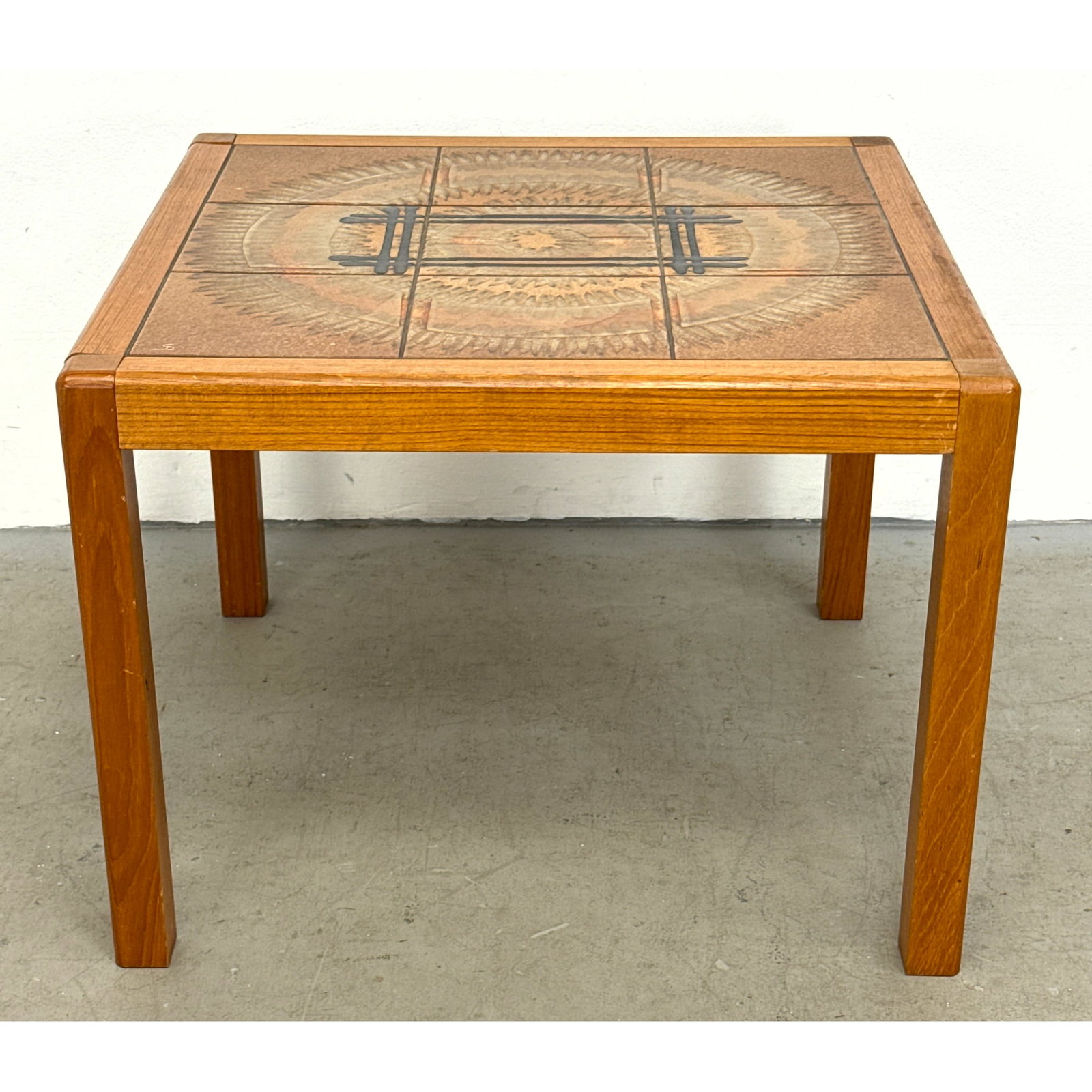 Danish Modern Teak Side Table with 9pc Inset Ceramic Tile Top by Engesvang Mobelfabrik for Nordisk A (1 of 12)