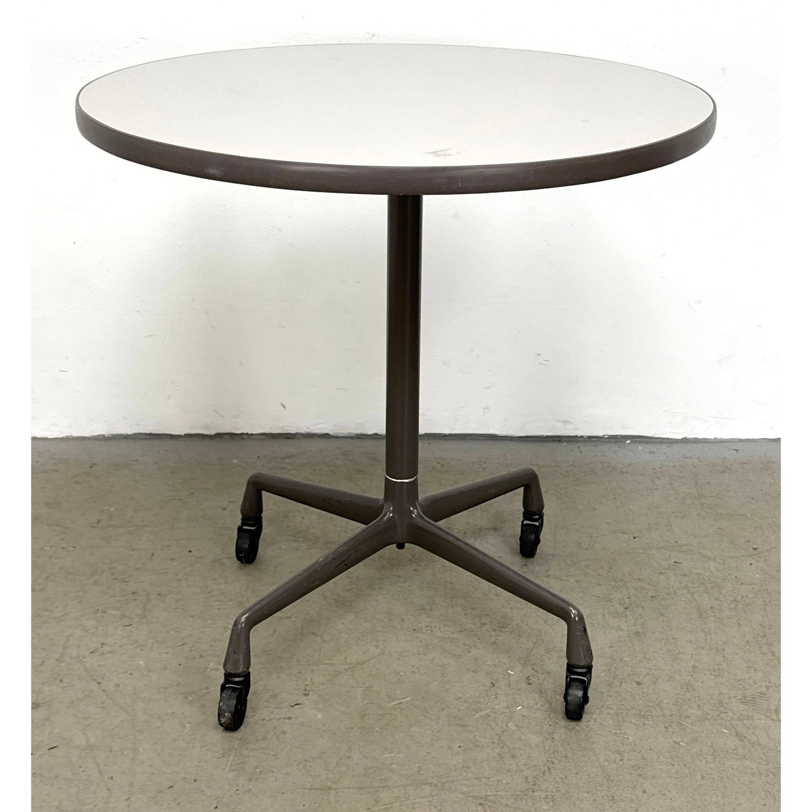 Charles and Ray Eames Herman Miller Action Office round pedestal work table with casters (1 of 8)