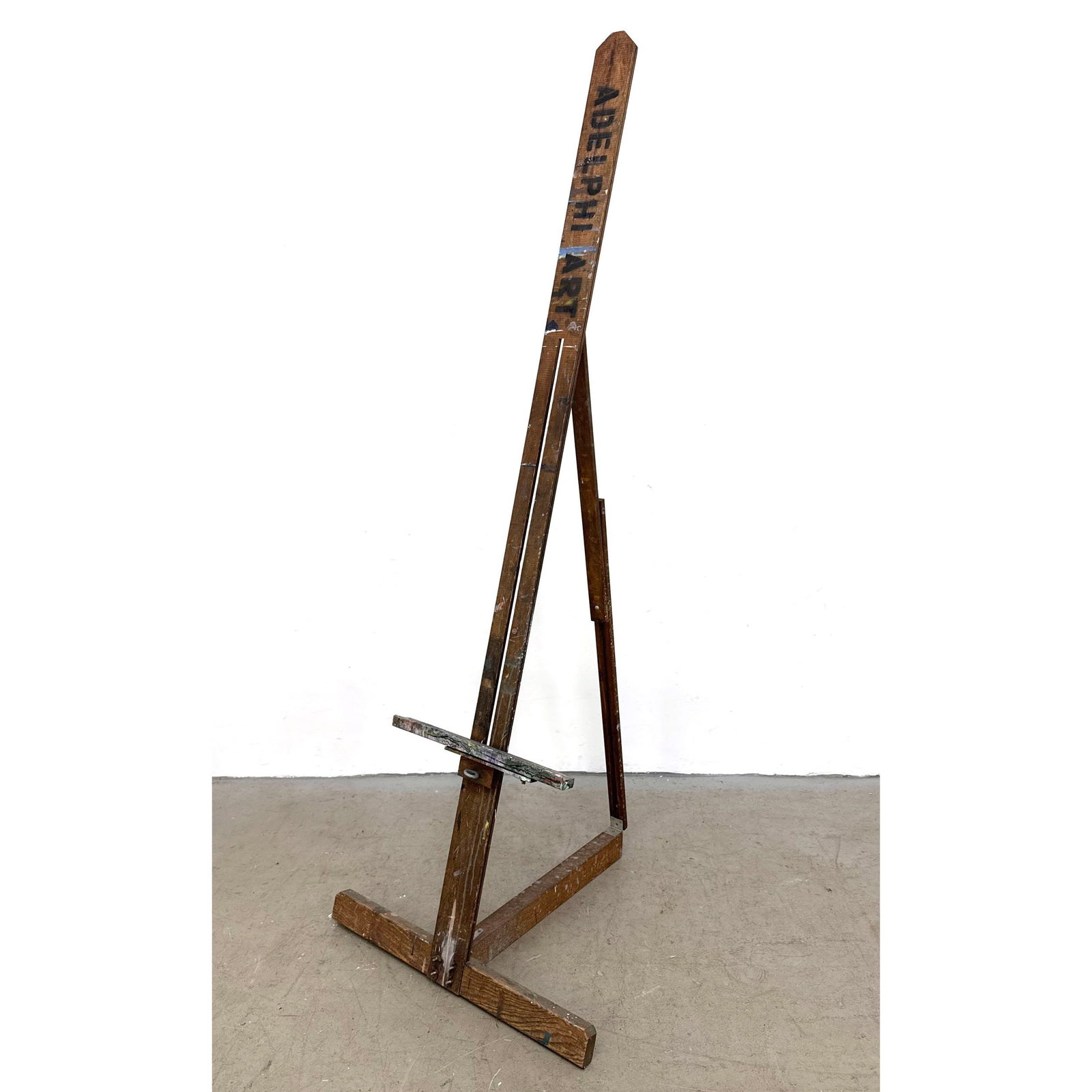 Vintage Wooden Floor Standing H-Frame Studio Artist Easel Adelphi University Markings (1 of 10)