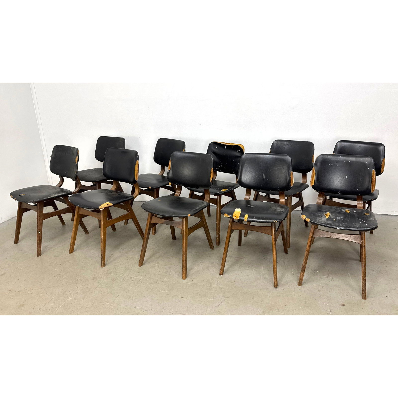 Set of 10 Mid Century Modern Dutch Dining Chairs Attributed to Admis in 1960s Style (1 of 14)