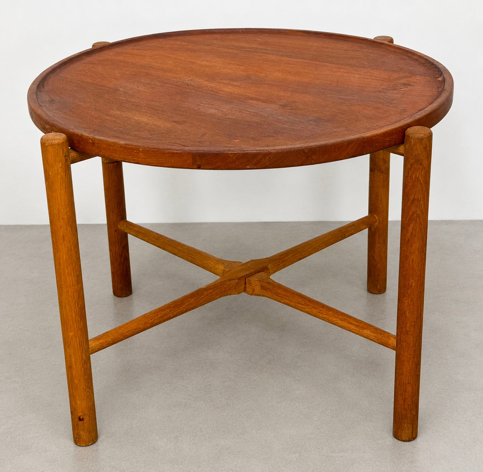 ANDREAS TUCK HANS WEGNER Tray Top Table. Danish Modern Teak Round Side Table. Round teak tray top wi (1 of 12)
