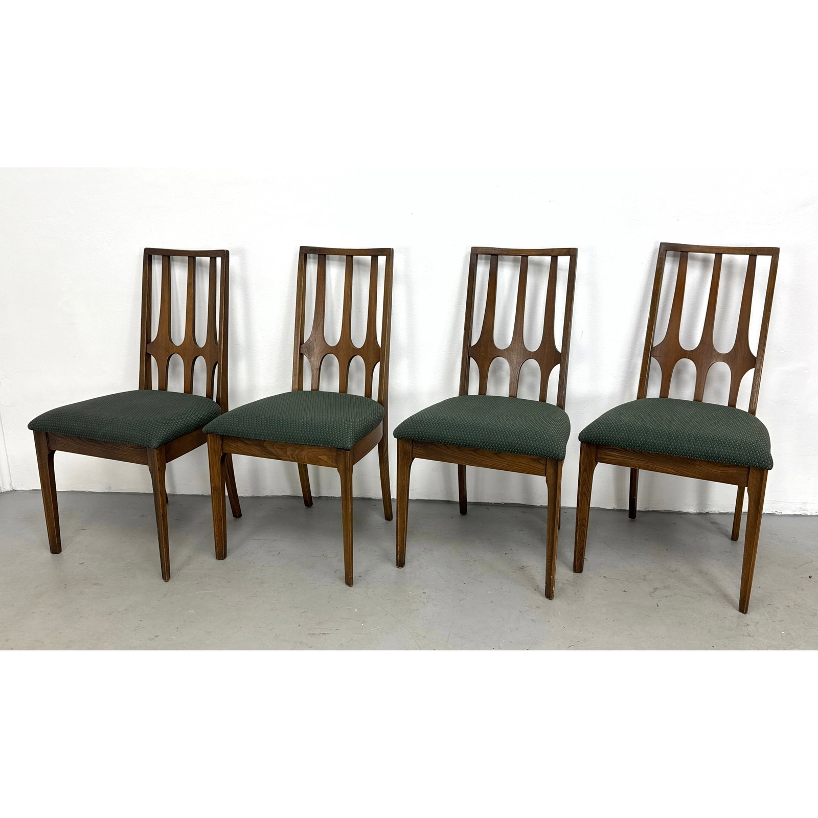 Set 4 Mid Century Broyhill Brasilia Walnut Dining Chairs (1 of 10)