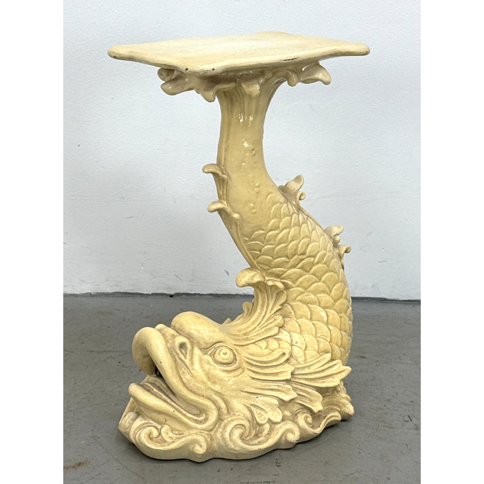 Decorative Resin Dolphin Form Pedestal Garden Table. (1 of 12)