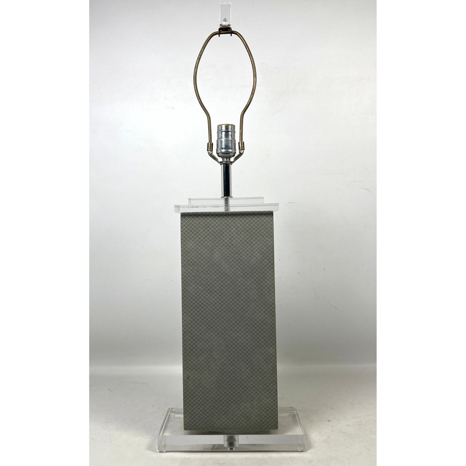 Springer style Faux Snakeskin and Lucite Table Lamp. (1 of 10)