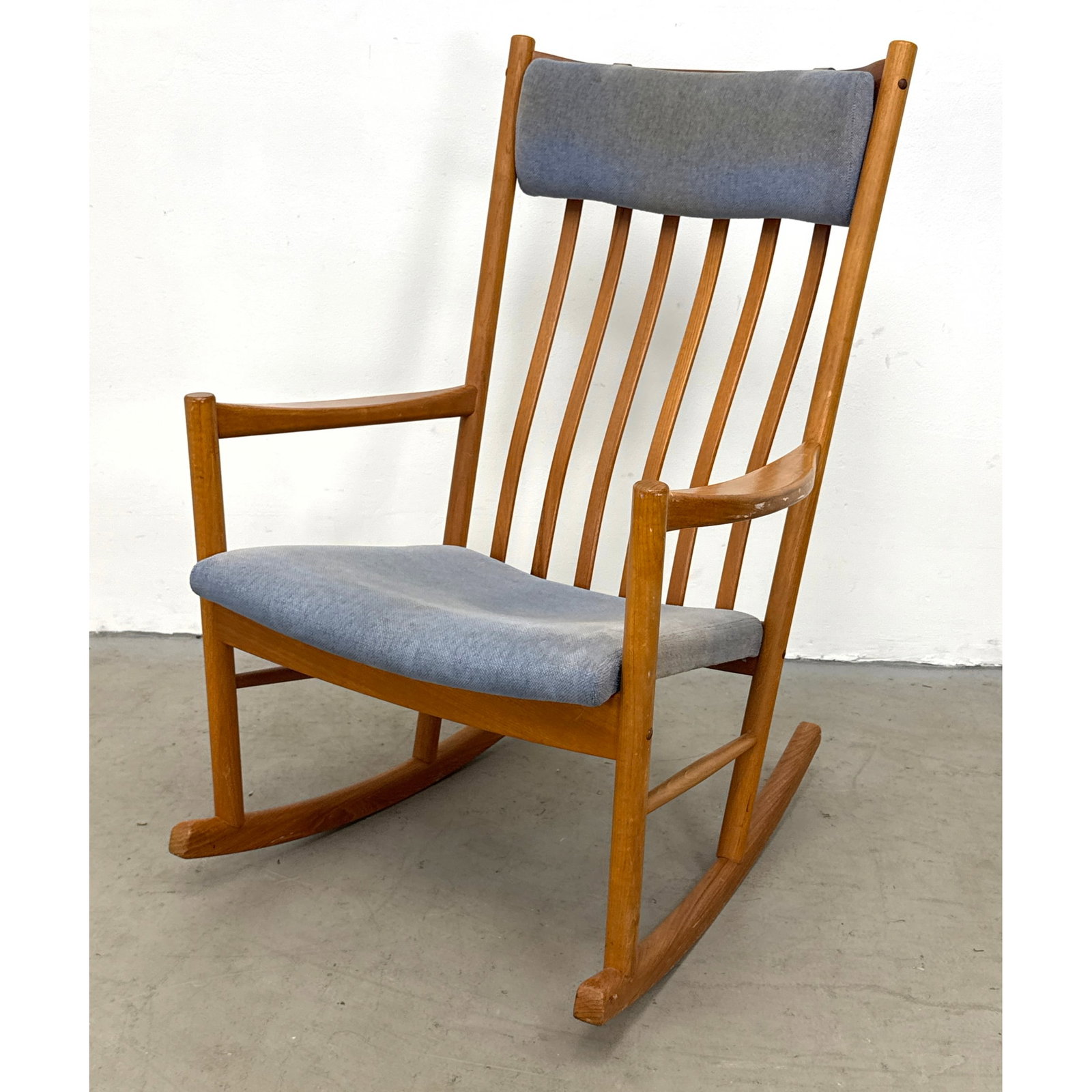 Hans Wegner for Tarm Stole Danish Modern teak Rocking Chair with adjustable headrest (1 of 11)