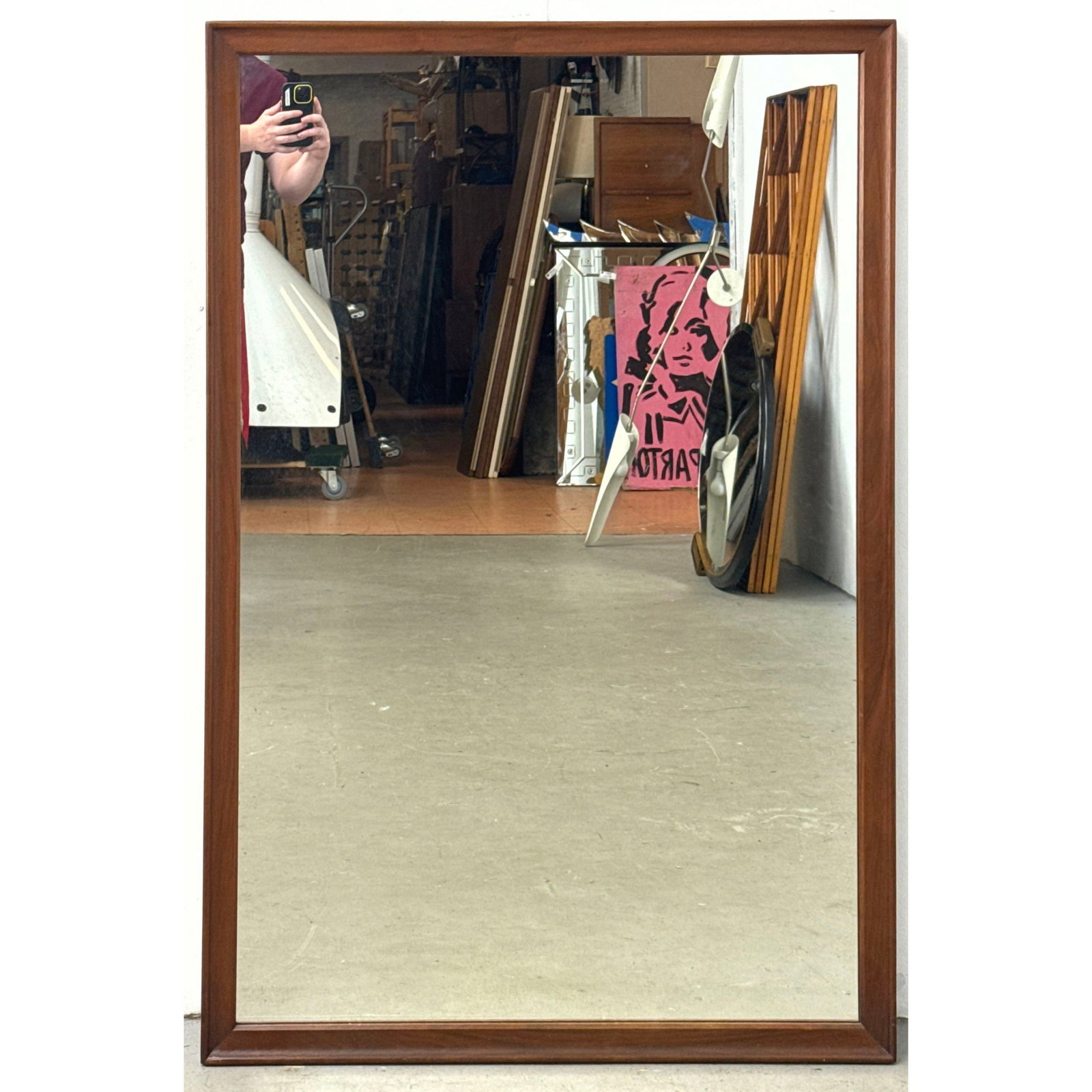 Mid-Century Modern Drexel Declaration Walnut Rectangular Wall Mirror designed by Kipp Stewart and St (1 of 7)