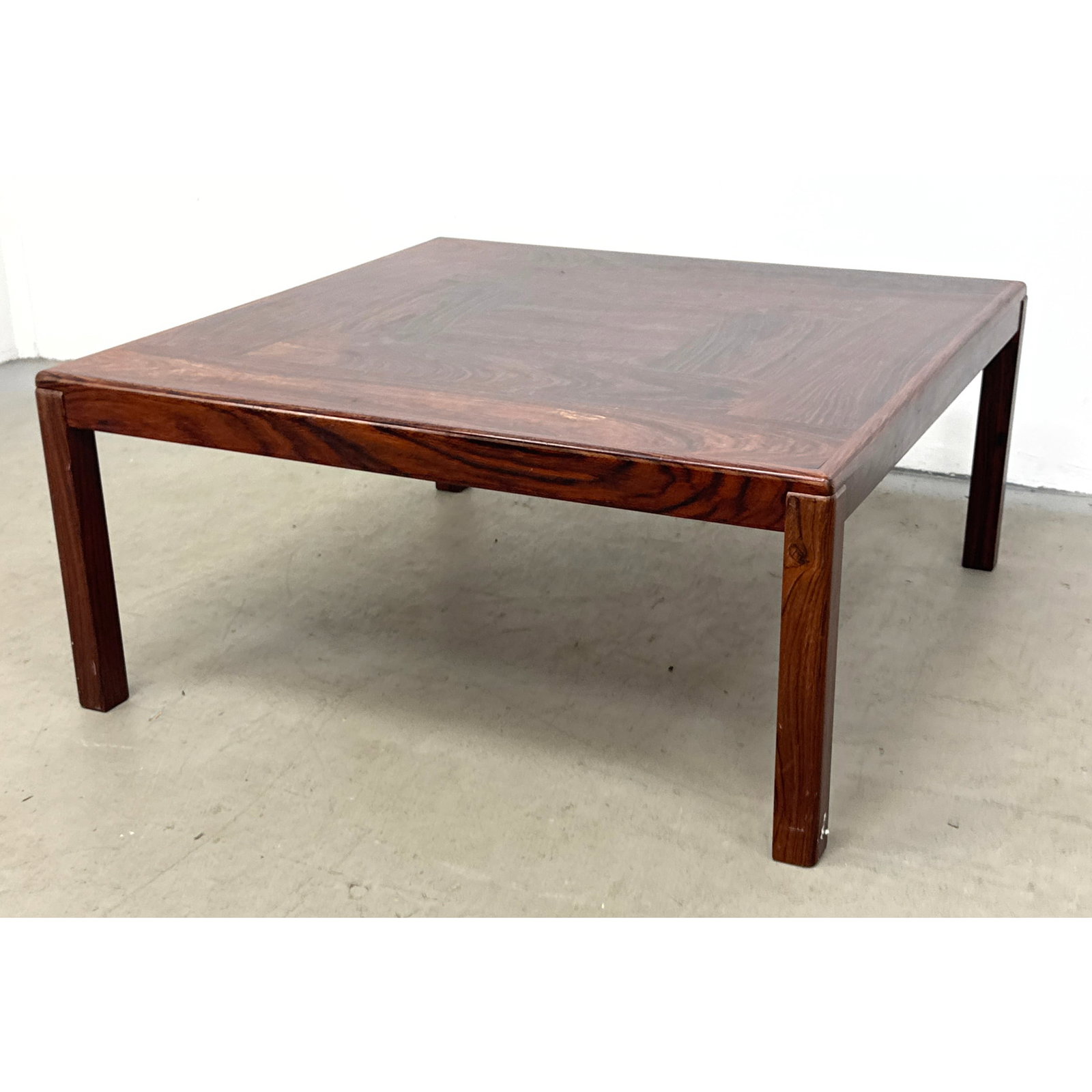 Danish Modern Square Rosewood Coffee Table by Vejle Stole og Mobelfabrik with Quad Panel Veneer Top (1 of 8)