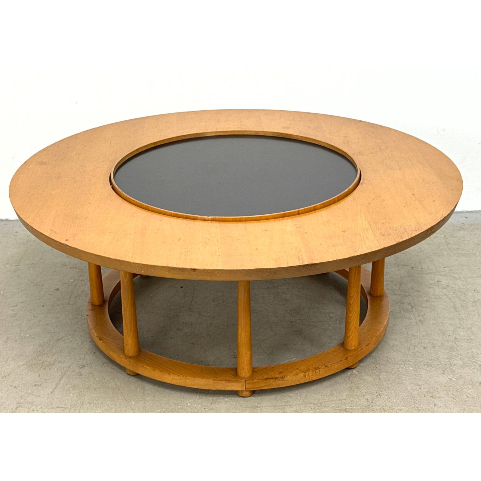 T.H. Robsjohn-Gibbings for Widdicomb Lazy Susan Coffee Table in Oak and Laminate (1 of 12)