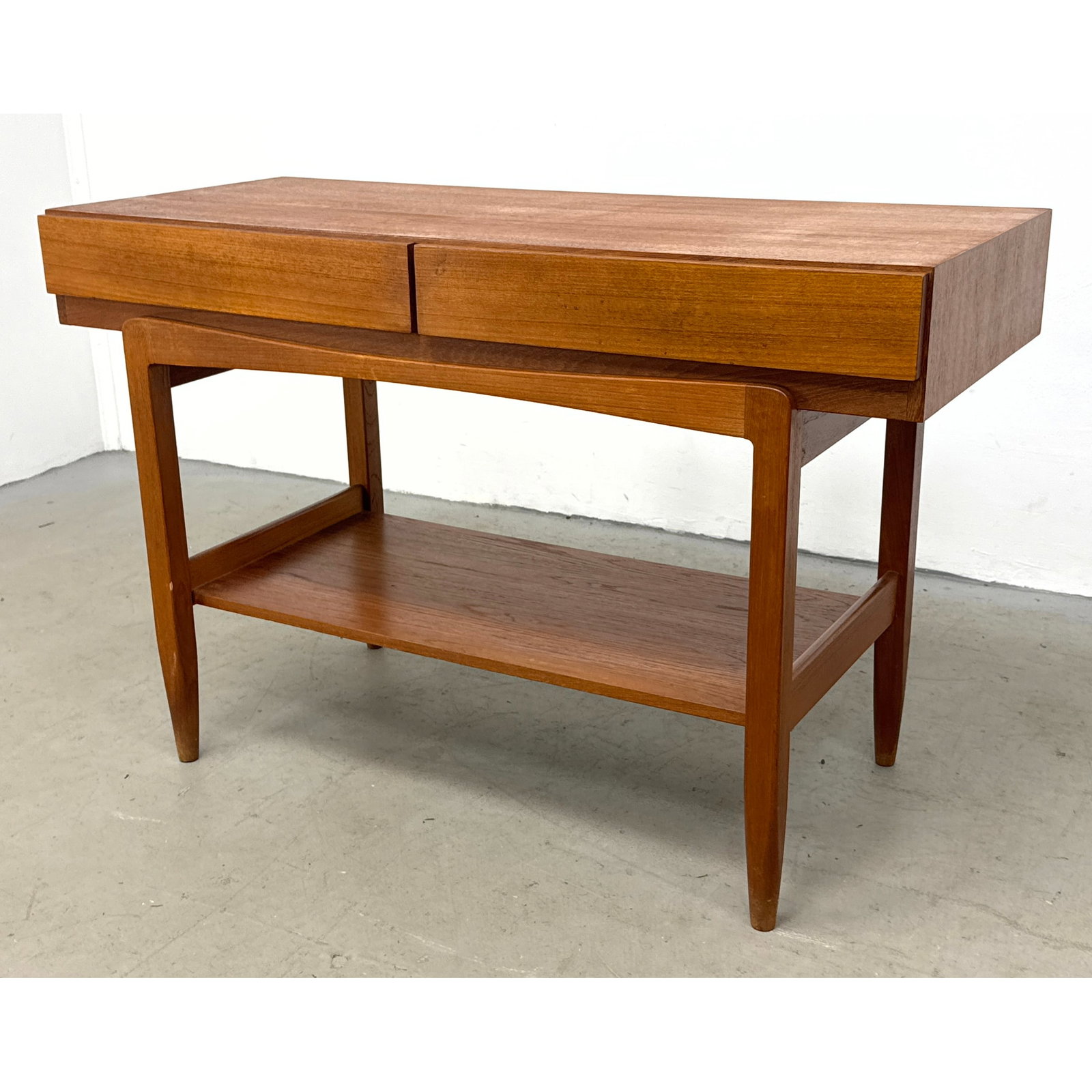 xxx Ib Kofod Larsen for Faarup Mobelfabrik Danish Teak 2 Drawer Console Table Server. (1 of 11)