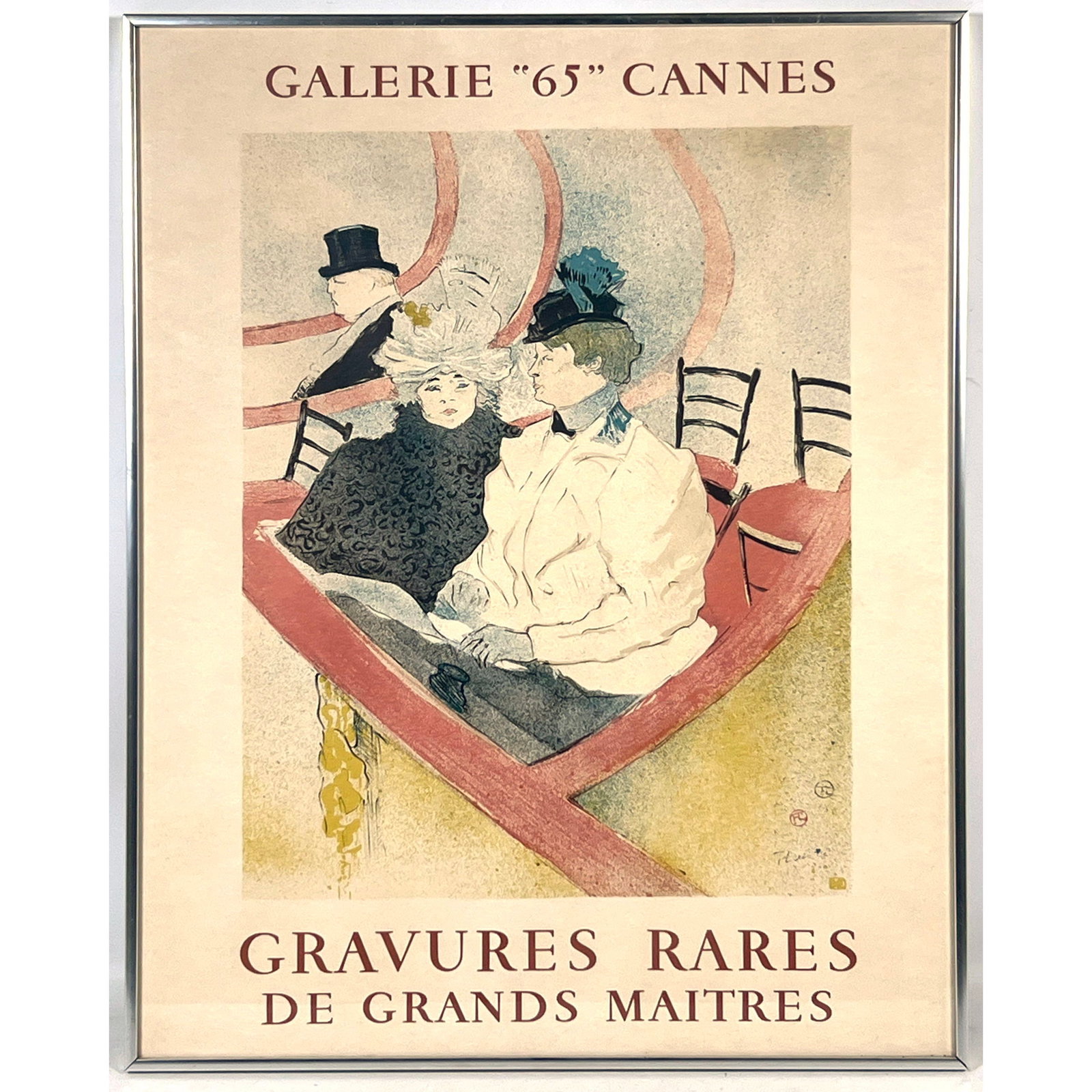 1964 Exhibit Gallerie 65, Gravures Rare Toulouse Lautrec Framed Lithograph Print Poster.: 1964 Exhibit Gallerie 65, Gravures Rare Toulouse Lautrec Framed Lithograph Print Poster. Dimensions: Height: 28.25 inches, Width: 22.5 inches. --- US Packing and Shipping charge: In house shipping ava
