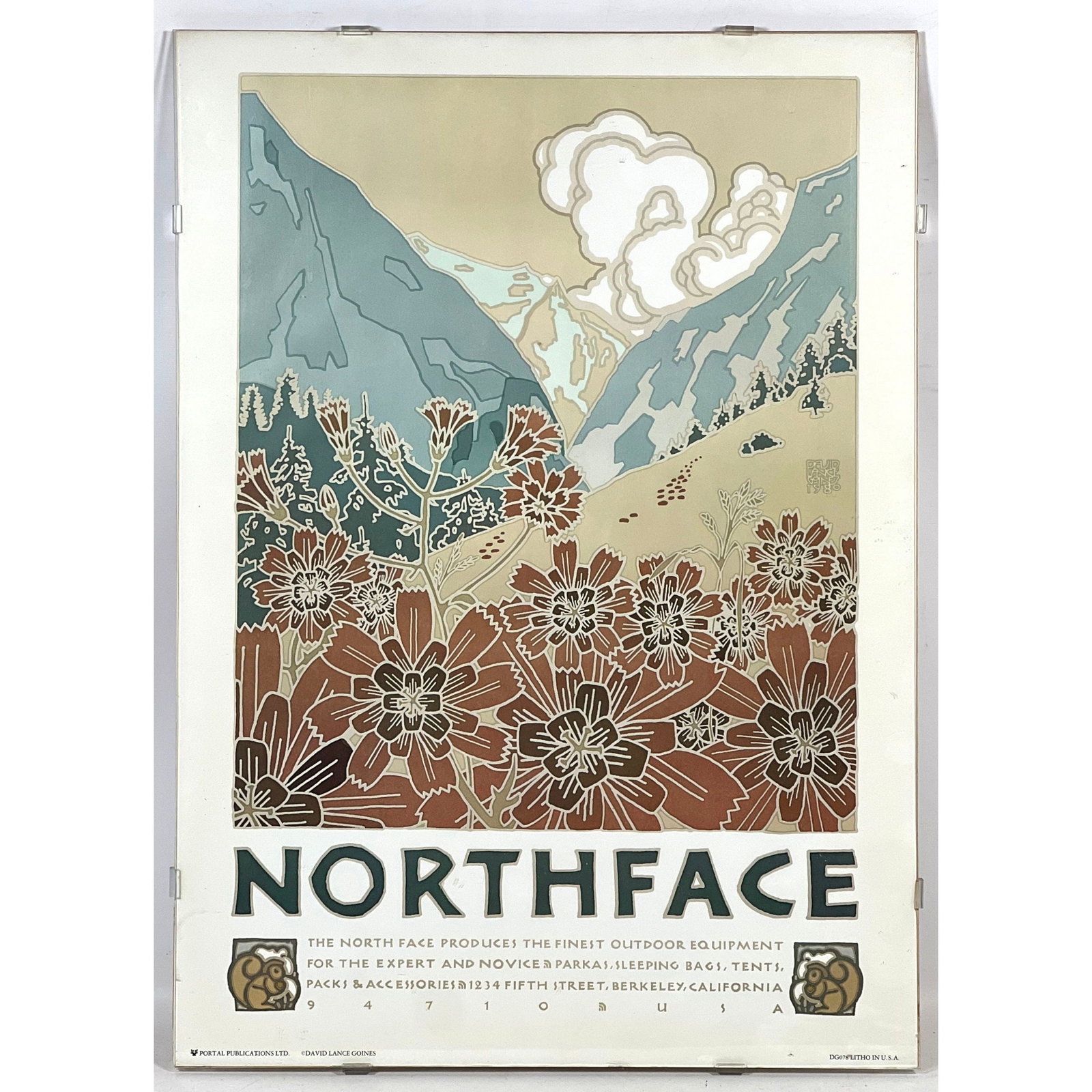 David Lance Goines 1980 Northface Mountains Landscape Advertising Poster for Portal Publications Ber (1 of 8)