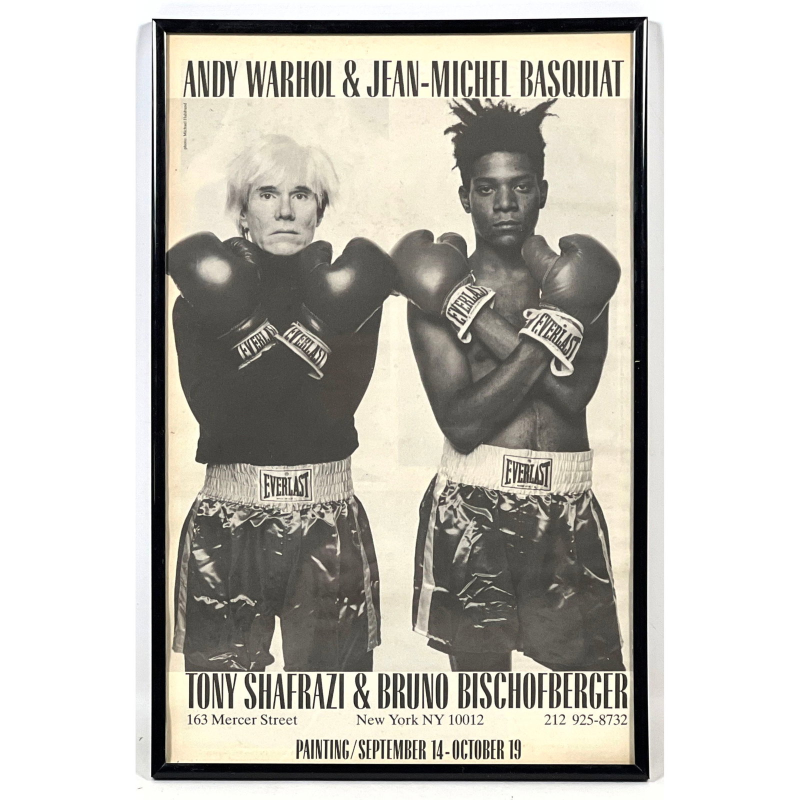 Michael Halsband Andy Warhol and Jean-Michel Basquiat Exhibition Advertisement Offset Lithograph Fra: Michael Halsband Andy Warhol and Jean-Michel Basquiat Exhibition Advertisement Offset Lithograph Framed Dimensions: Height: 17 inches, Width: 11 inches. --- US Packing and Shipping charge: In house sh