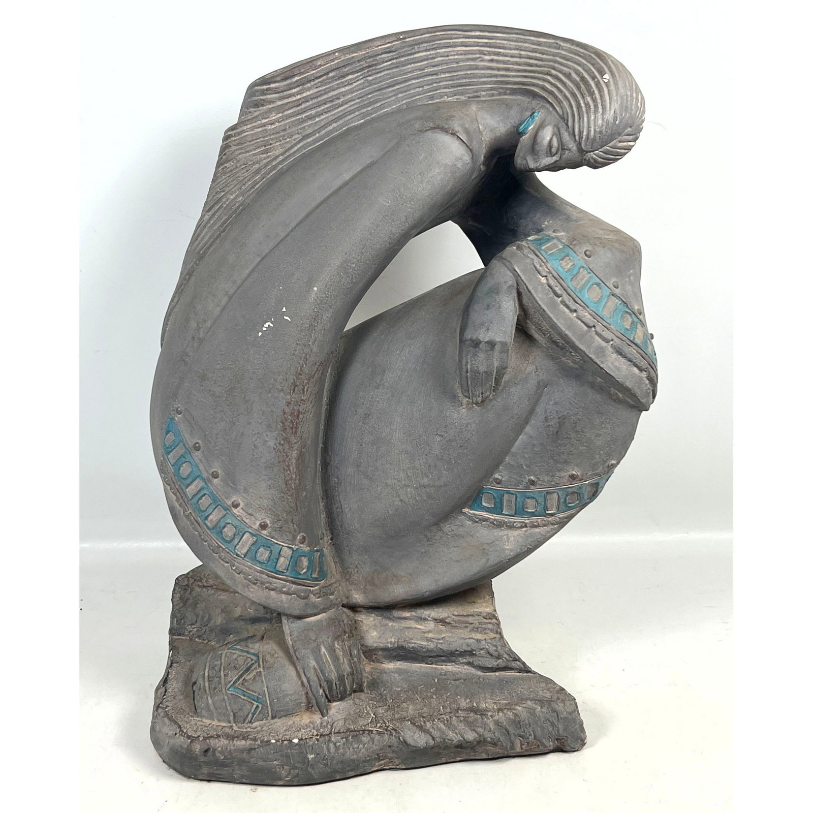 Austin Production Acoma Rio De Vida Large Stylized Native American Female Sculpture marked Austin Pr (1 of 11)