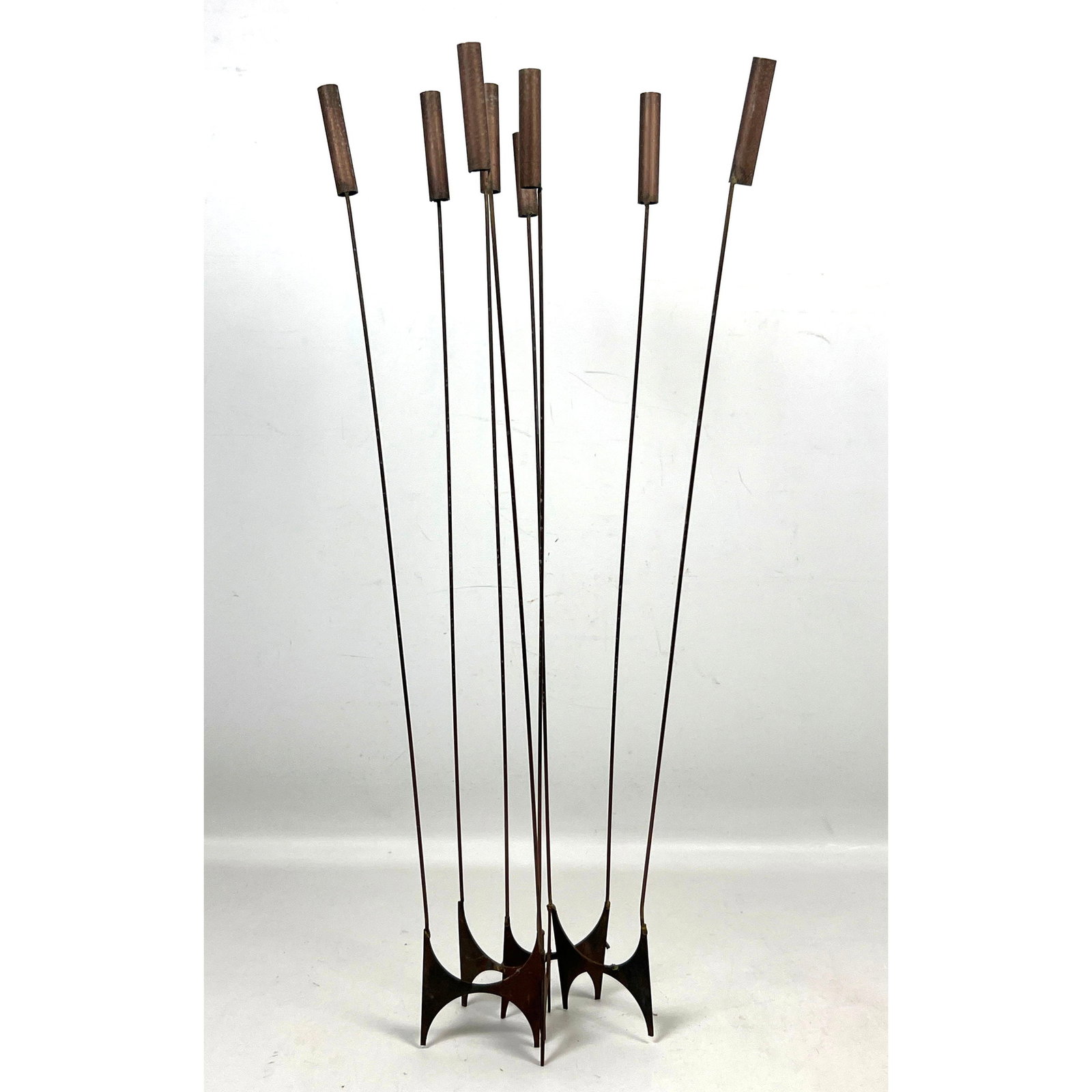 Brutalist Mid Century Modern Table Sculpture. Cat Tails.: Brutalist Mid Century Modern Table Sculpture. Cat Tails. Dimensions: Height: 24 inches, Width: 5 inches, Depth: 4.5 inches. --- US Packing and Shipping charge: In house shipping available. Will be cal