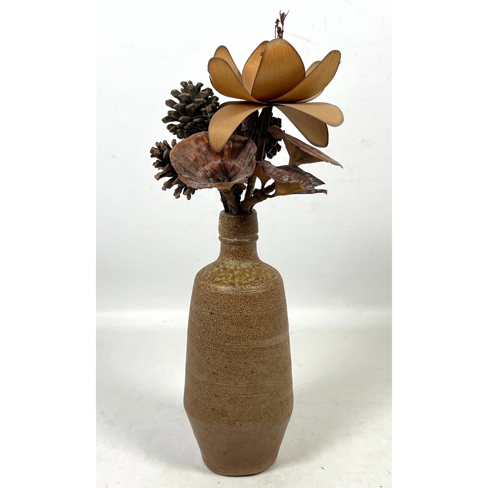 Campos Filhos Aveiro Portugal Salt Glazed Stoneware Bottle with Dried Floral Arrangement (1 of 9)