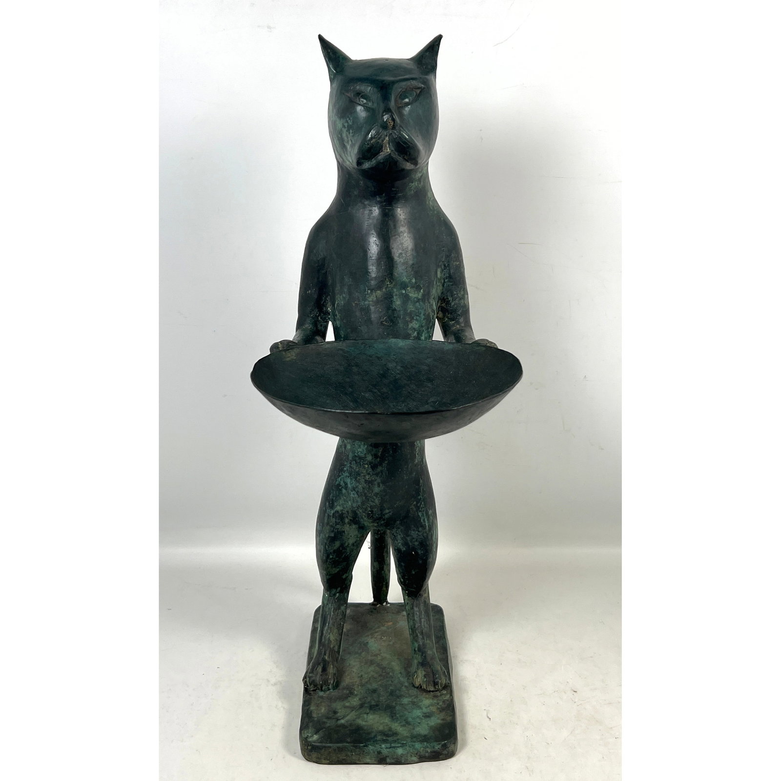 Diego Giacometti Style Patinated Anthropomorphic Cat Butler Valet Centerpiece Bowl (1 of 10)