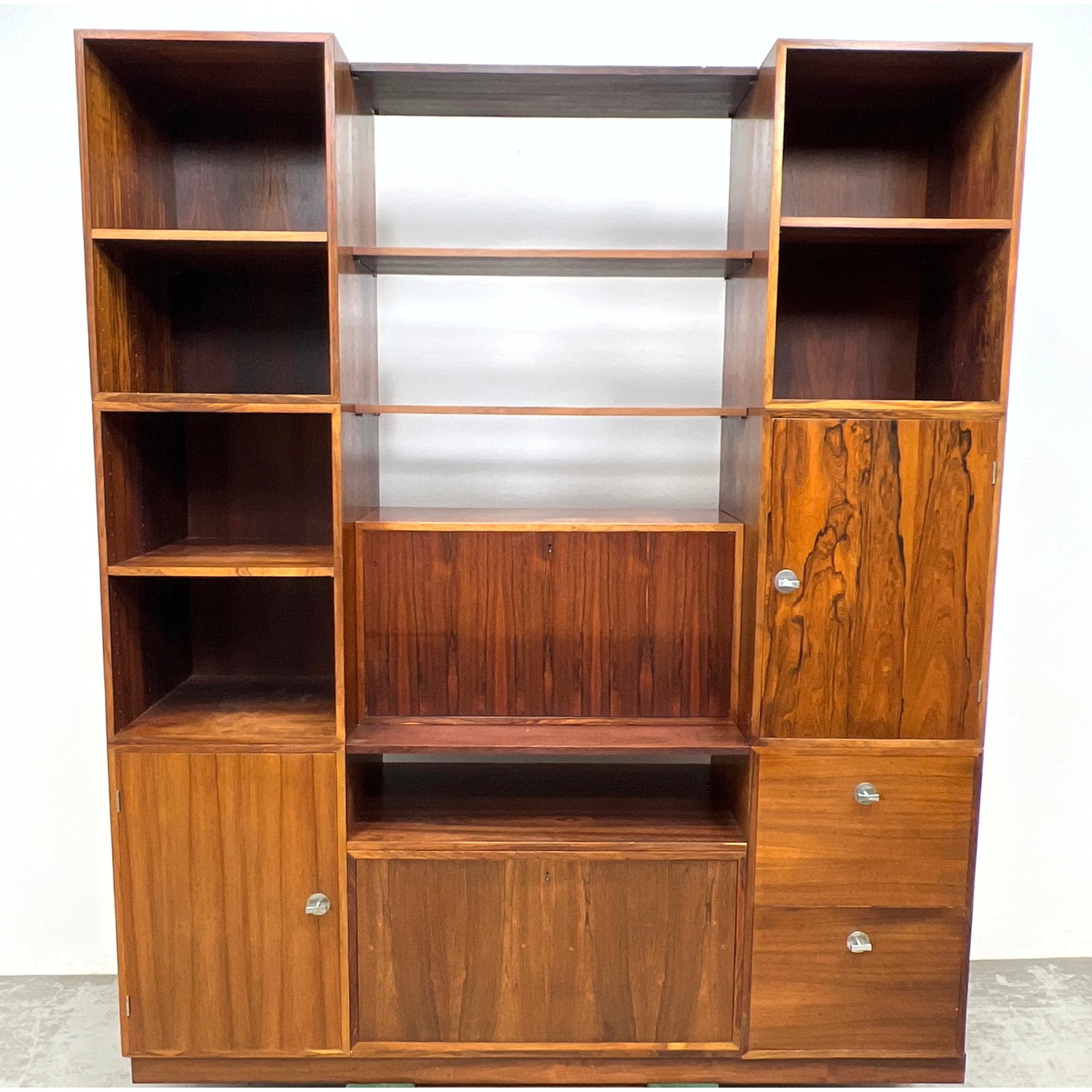 FINN JUHL for FRANCE and SONS Rosewood Wall Unit. Modular Storage, Bookcase Cabinet. 6 Cabinets, 3 C (1 of 18)