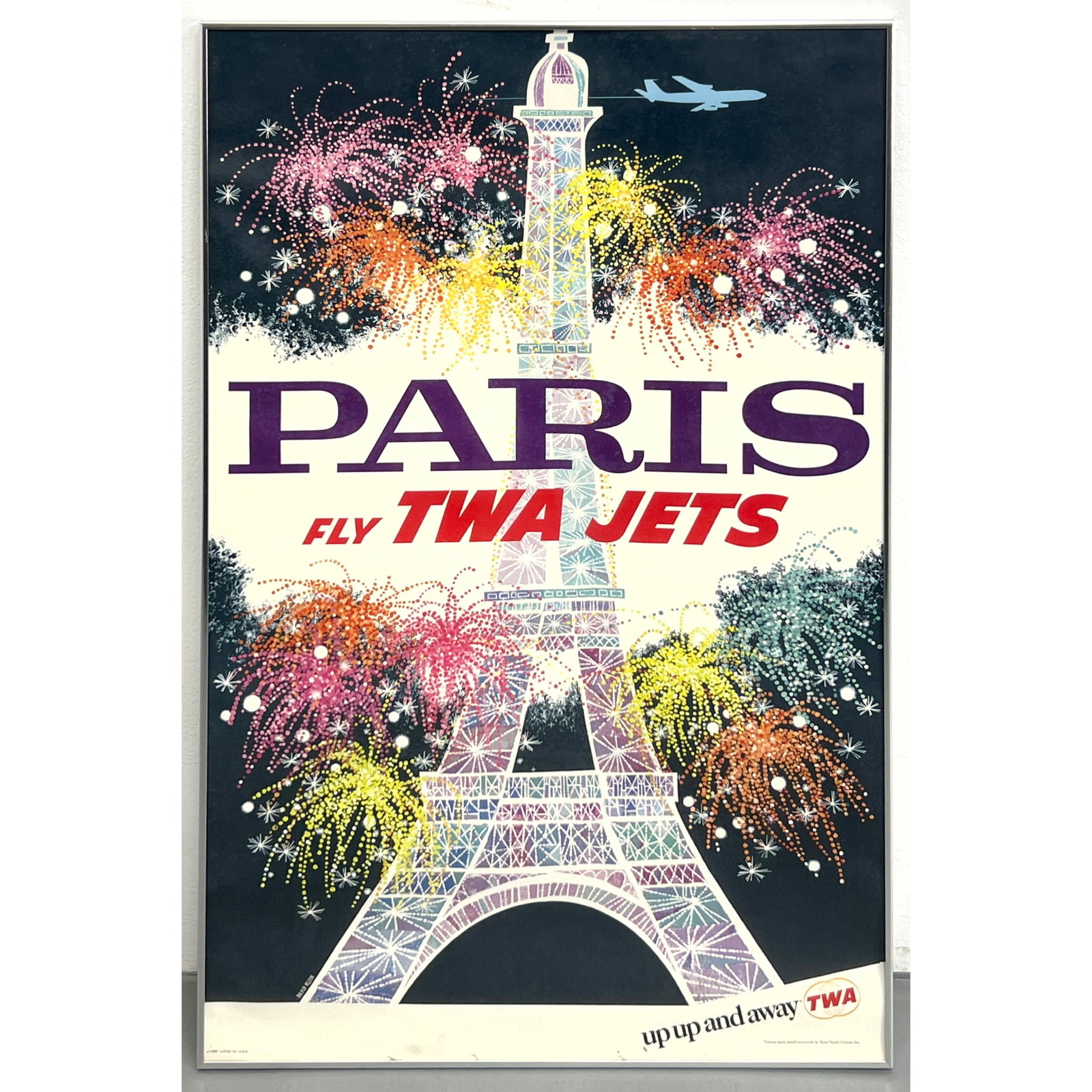 David Klein, Paris Fly TWA Jets Vintage Travel Poster (1 of 9)