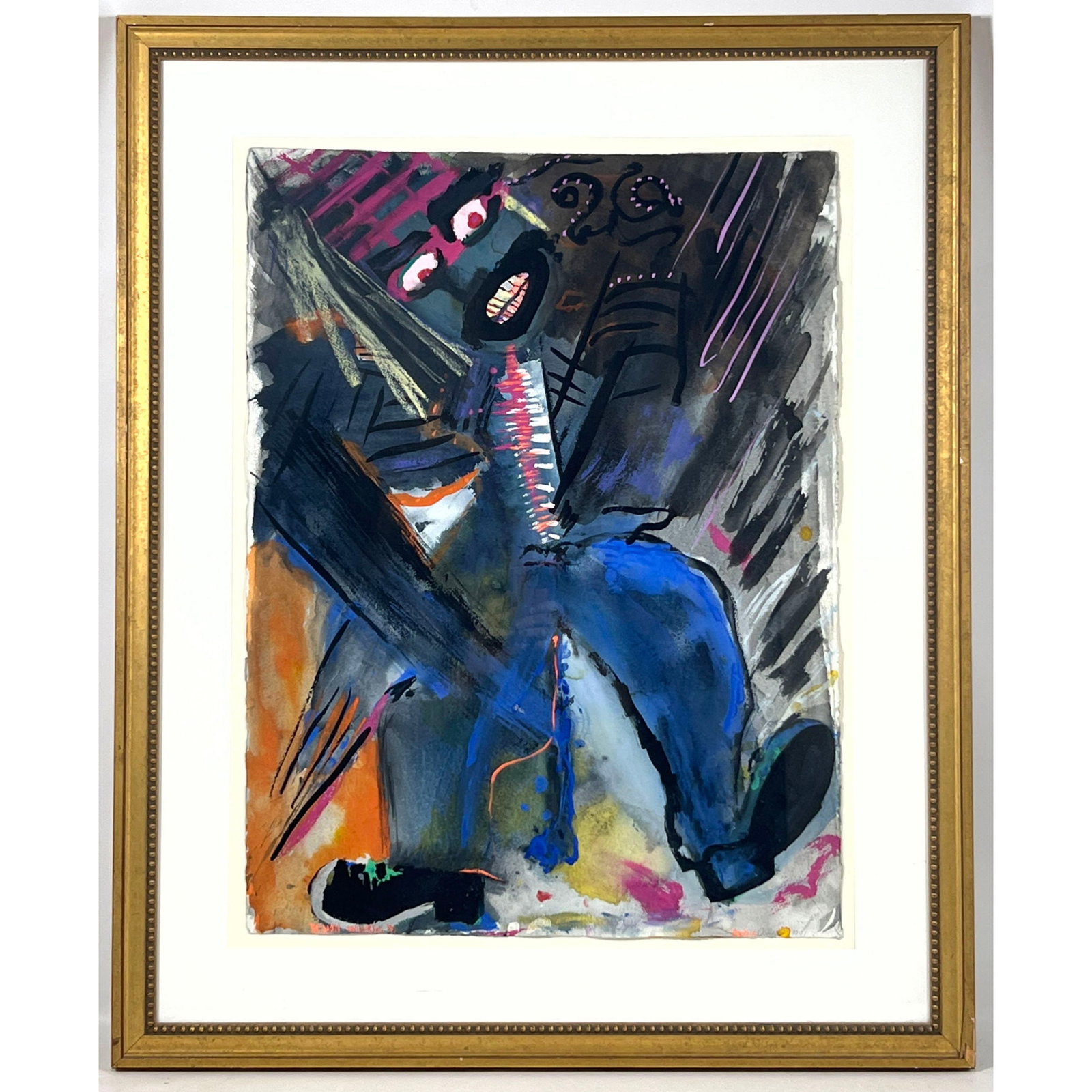 Artist signed Mixed Media On Paper Painting. 1991. Demon Universal. (1 of 10)