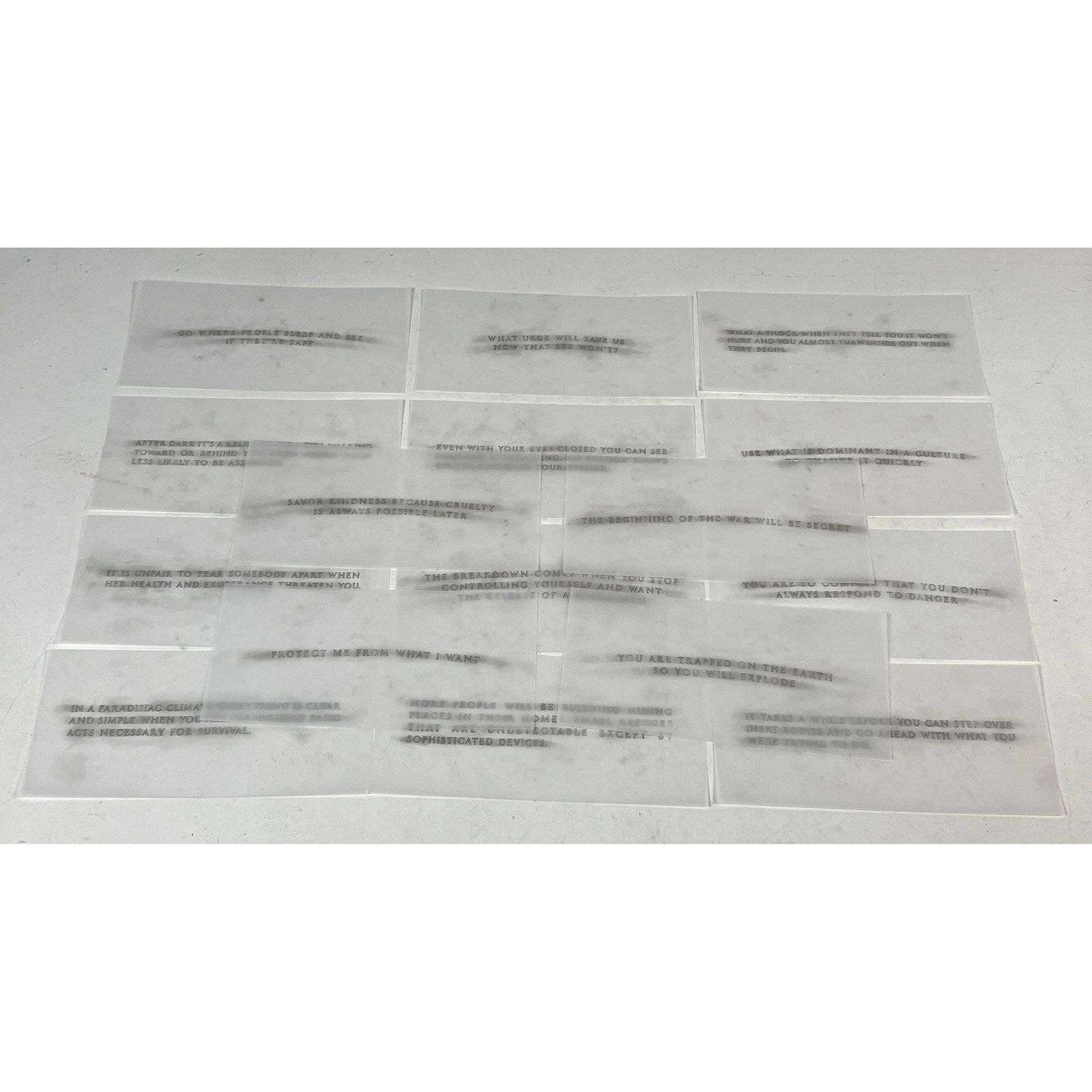 16pc Jenny Holzer Truisms and Survival Translucent Vellum Screenprints (1 of 11)