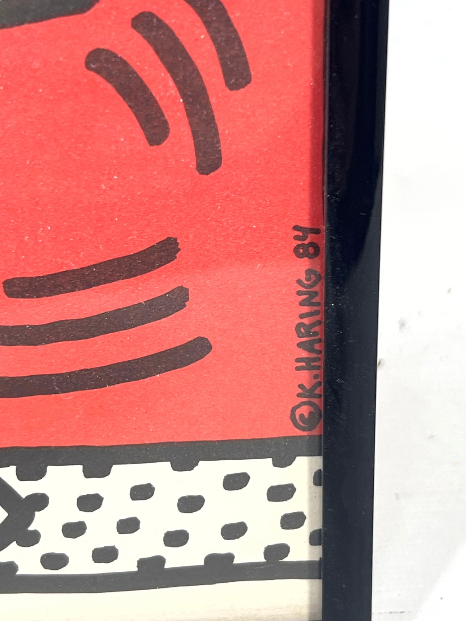 Keith Haring color offset lithograph print. Interlocking. - 3