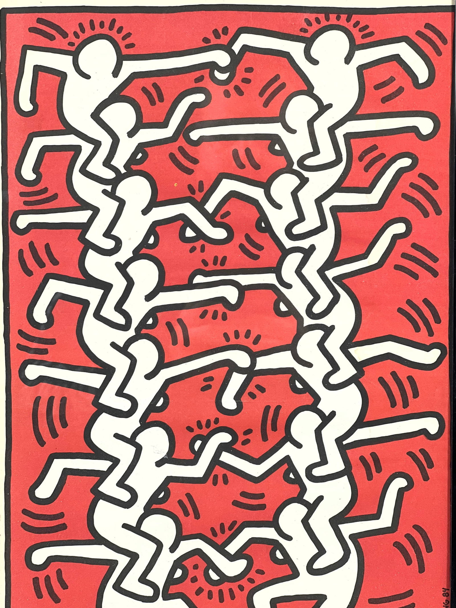 Keith Haring color offset lithograph print. Interlocking. - 4